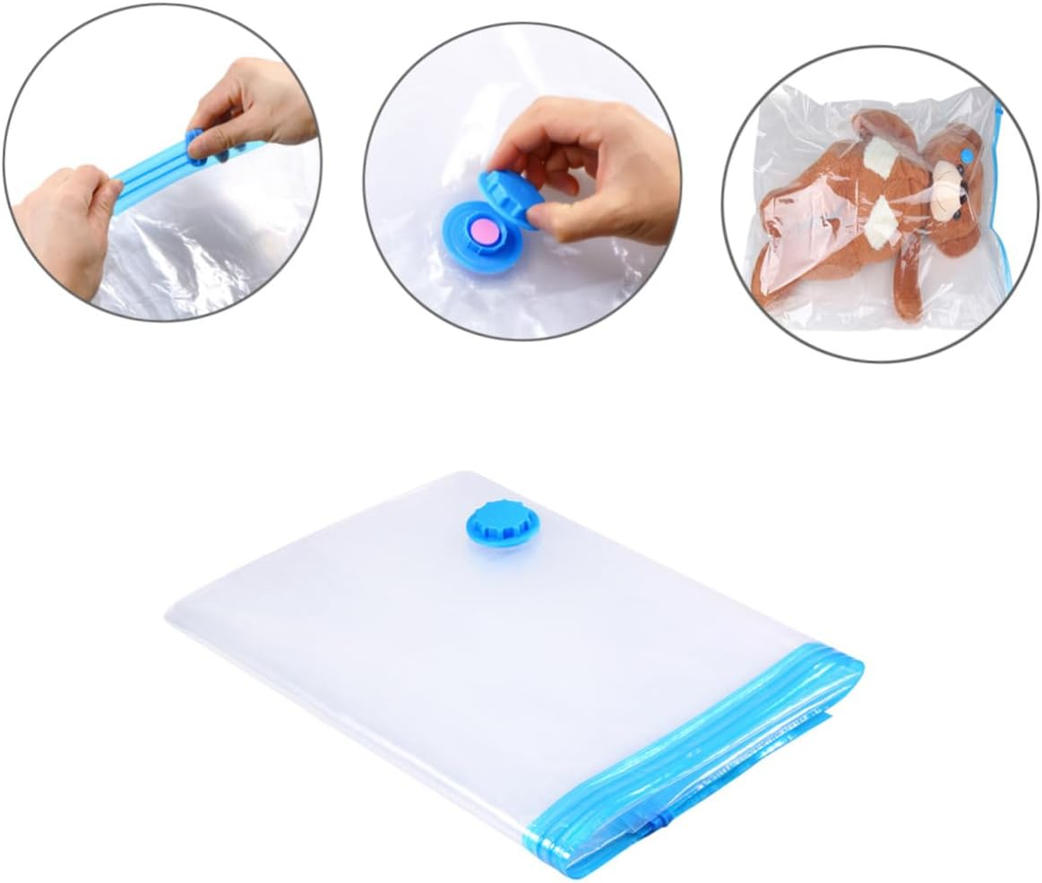PERSELOSO Reusable Vacuum Compression Storage Bags for Clothes Bedding Pillows Blankets Space-Saving Airtight Seal Zipper Travel Packing Organizers
