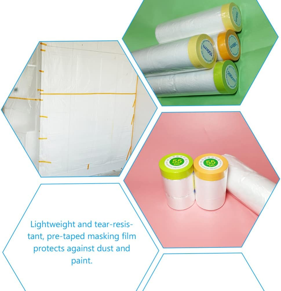 Iplusmile 6Rolls Painters Paper Masking Film for Automotive Painting Covering Efficient Protective Cover for Furniture Appliances image number 3