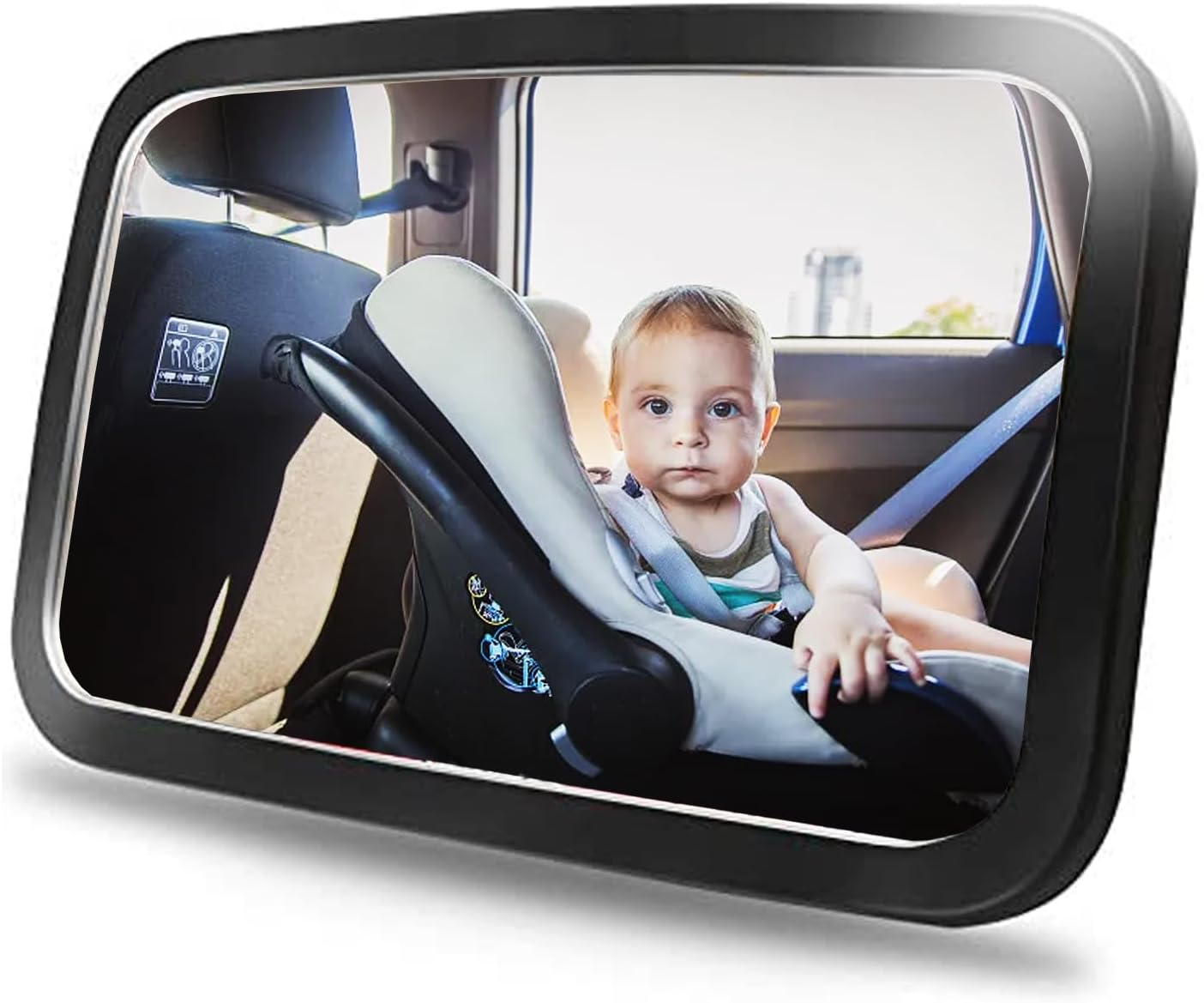 Yotsuba Baby Car Mirror - Crystal Clear View, Shatterproof, 360&deg; Adjustable Safety Mirror for Rear-Facing Infants - Fully Assembled Car Seat inside Mirror image number 3