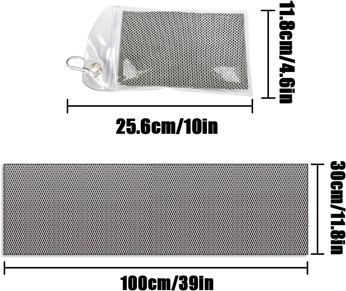 TEAONE Cooling Towels, 2 PCS Grey Breathable Towels for Yoga, Golf, Outdoor Activities (30 X 100Cm/11.81 X 39.37In) image number 6