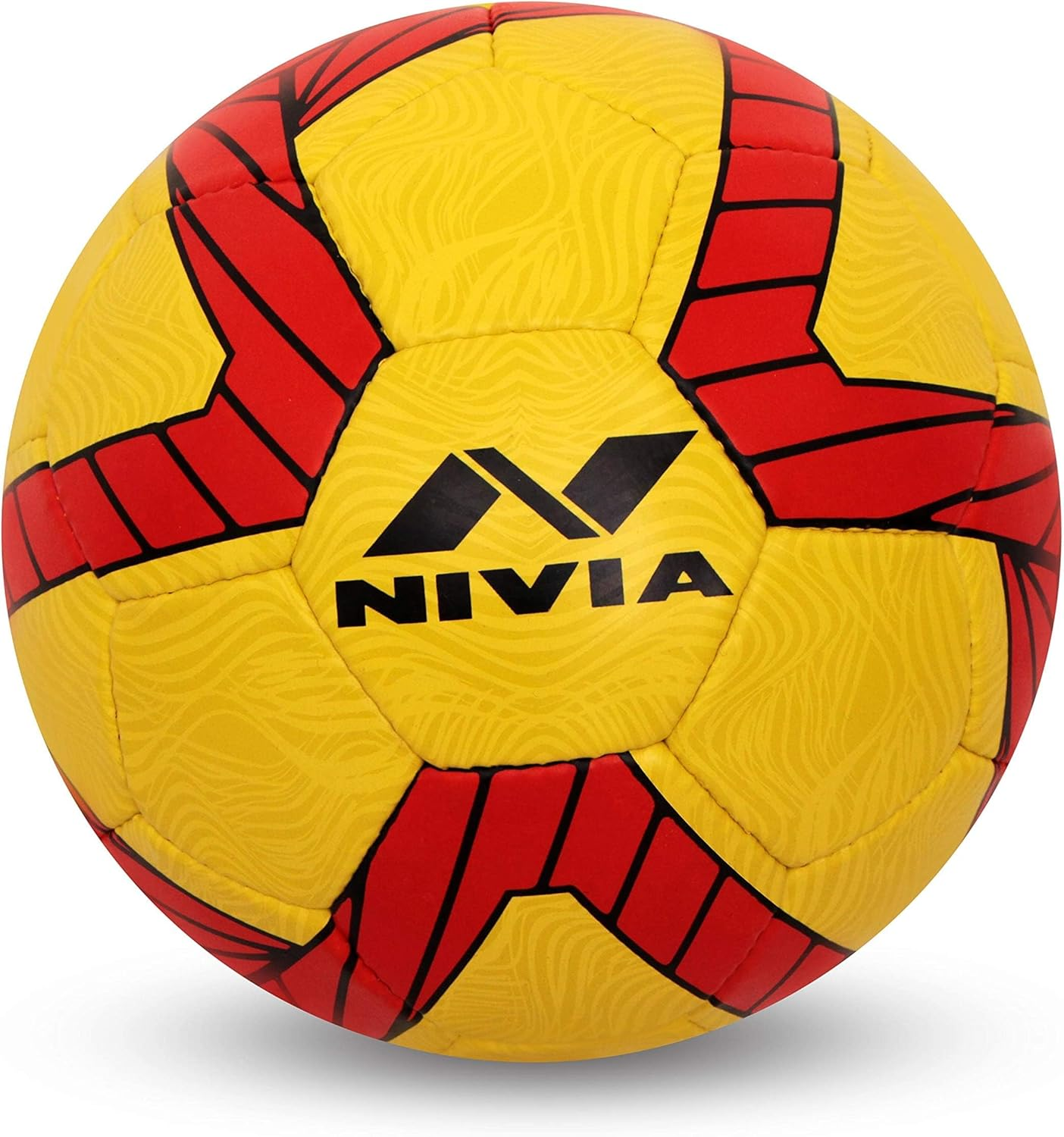 Nivia Kross World Football (Yellow/Red, Size 5) | Hand Stitched | 32 Panel | Hobby Playing Ball | Soccer Ball