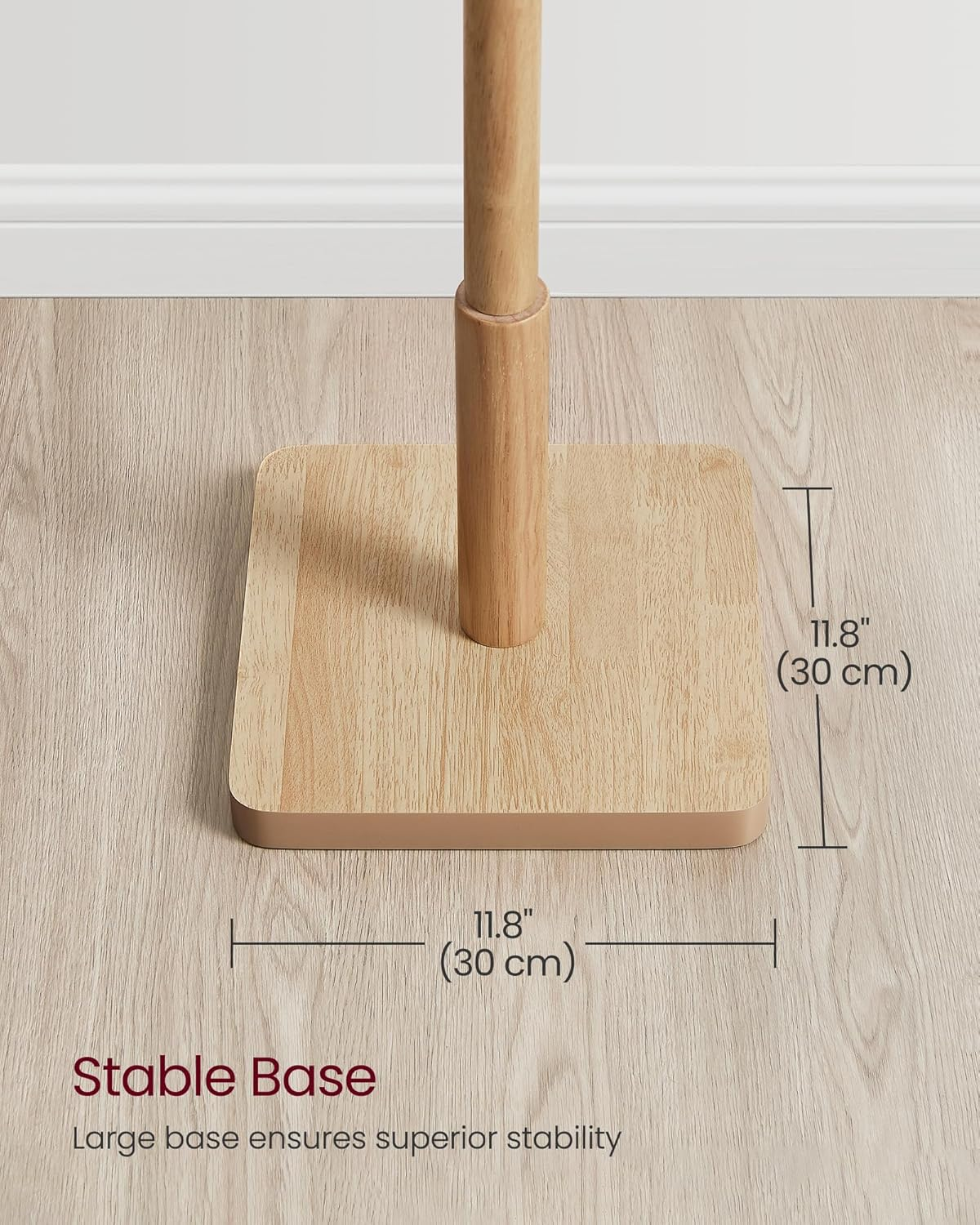 VASAGLE Coat Rack, Solid Wood Coat Stand, Freestanding Hall Tree, 8 Hooks, Natural Beige URCR010N01 - Cloud White image number 5