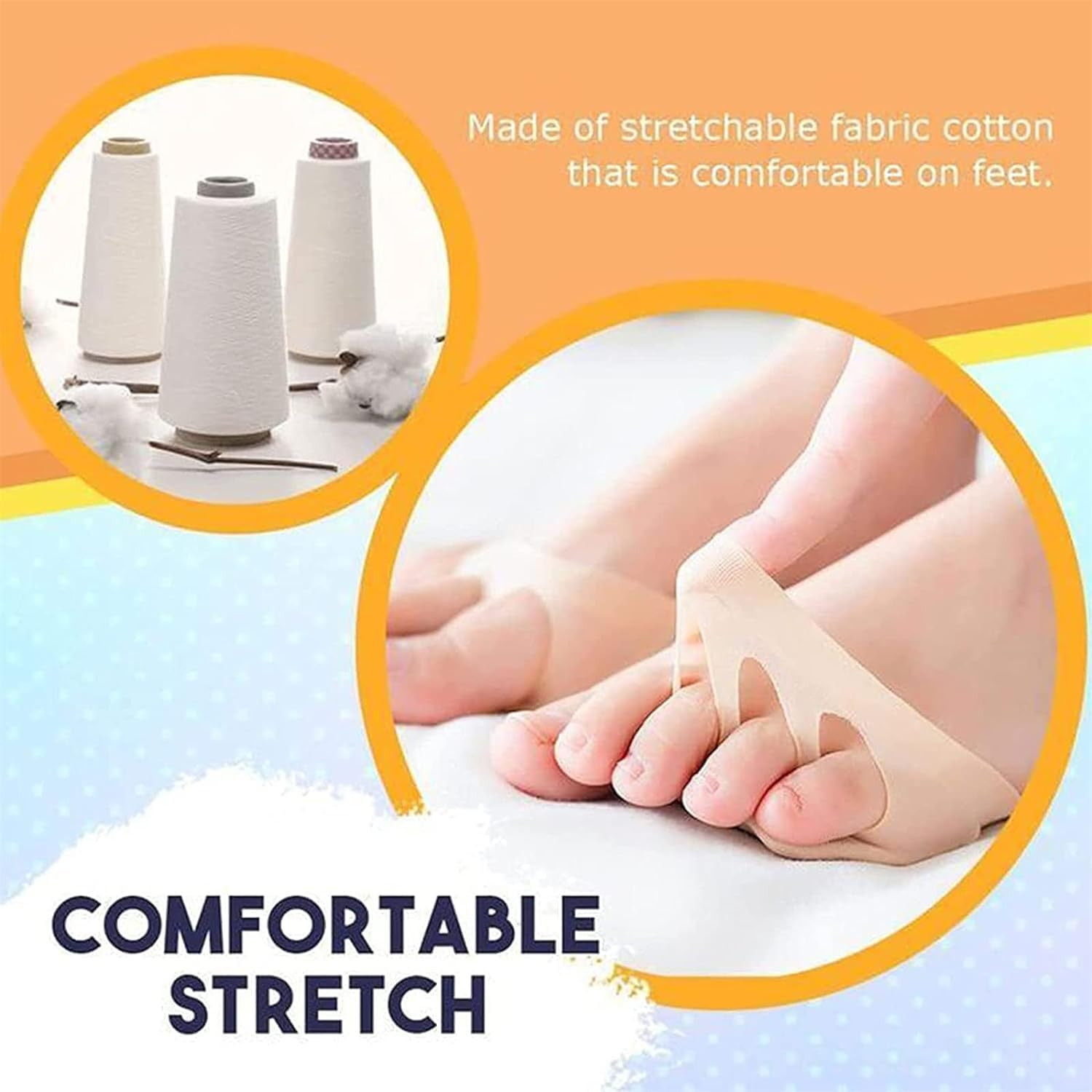 Ball of Foot Cushions, Metatarsal Pads Fabric Forefoot Pads for Women, Invisible Socks Shoe Pads for High Heels, Reusable Half Socks Pads High Heel Insoles for Foot Comfort Pain Relief-2 Pairs (Beige, Uniform Size) - Beige image number 4