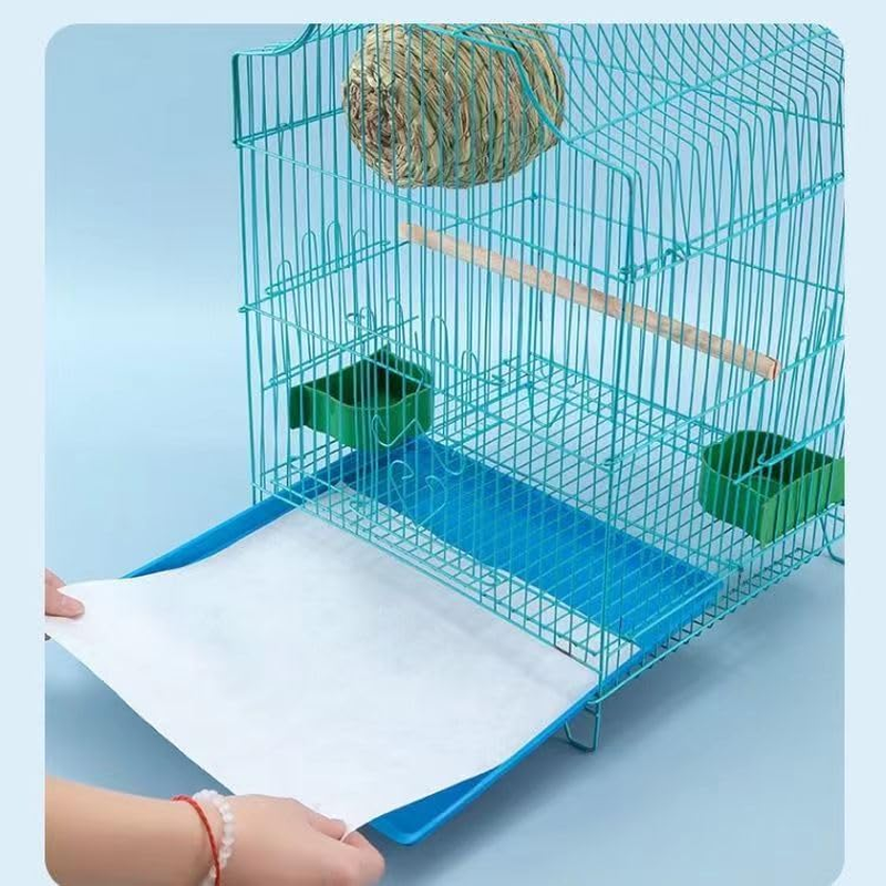100PCS Bird Cage Liner Papers, Disposable Pet Birdcage Padding Paper,11&times;15 In,Disposable Bird Cage Liner Pads,Non-Woven Fabric Parakeet Cage Liners for Easy Cleanup,High Absorbency & Durability, Customizable Bird Cage Accessories for Parrots & Other Birds