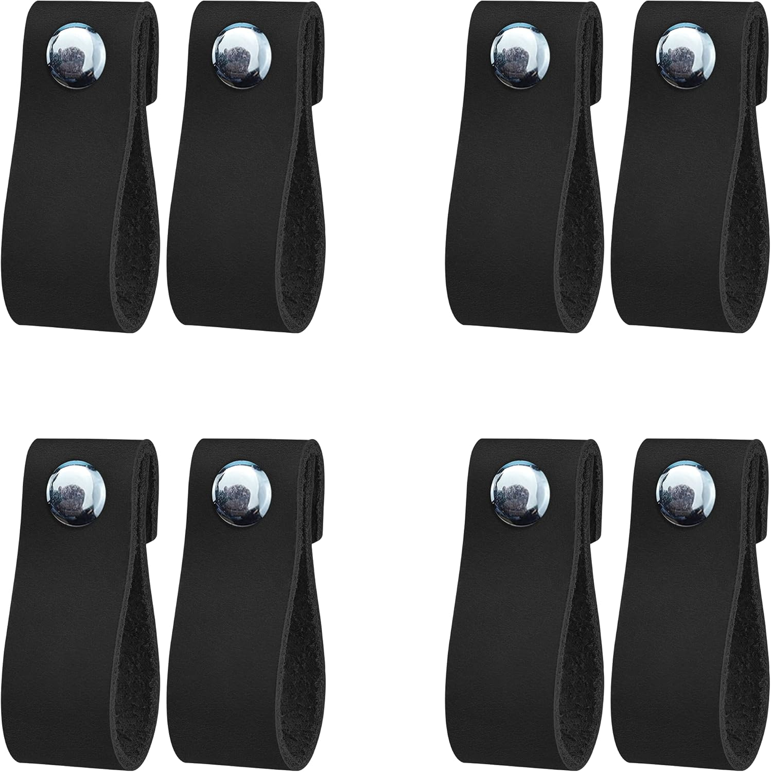 Lazakay Leather Drawer Pulls - 8 Pcs Leather Dresser Knobs, Handmade Pure Leather Handles for Cabinet, Doors and Drawers (Brown)