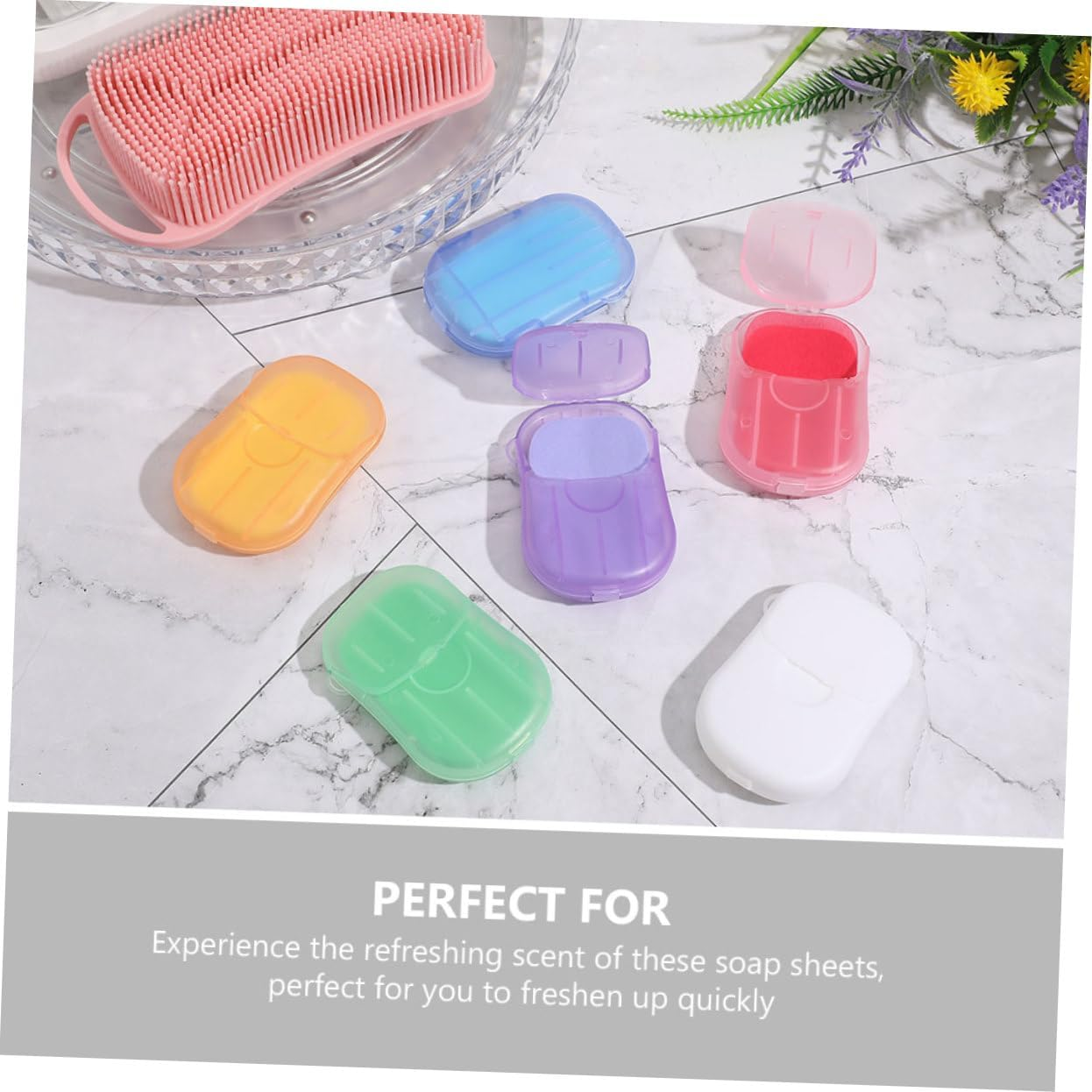 BRIGHTFUFU 12 Pack Portable Hand Soap Sheets Soap Paper for Travel Camping Hiking Outdoor Business Trips image number 5