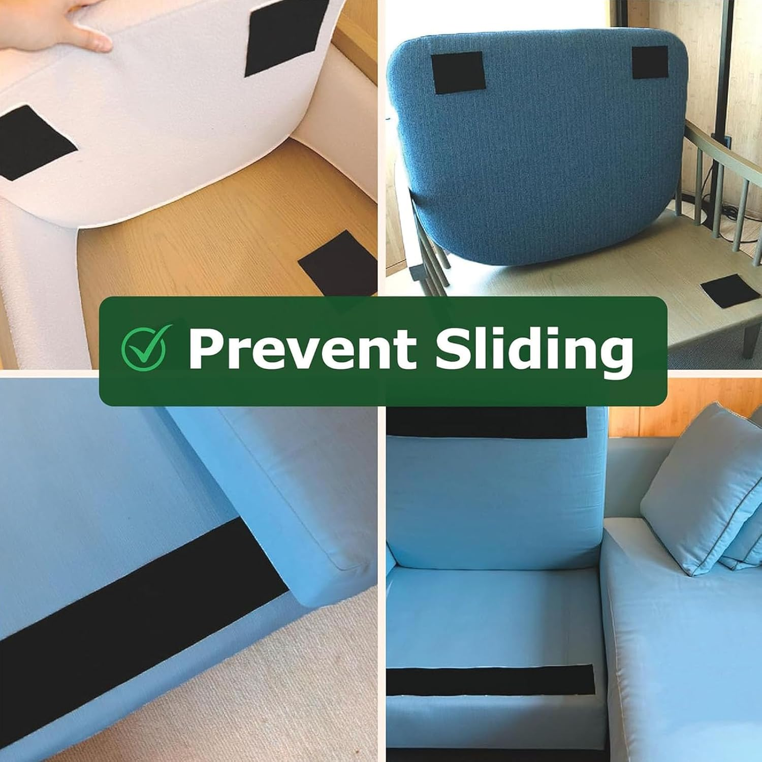 4" X 9' Heavy Duty Hook and Loop Tape - Self Adhesive Rug Grip, Non-Slip Couch Cushion Pads, Anti-Slip Furniture Tape, Strong Hold for Carpets, Rugs & Home image number 4