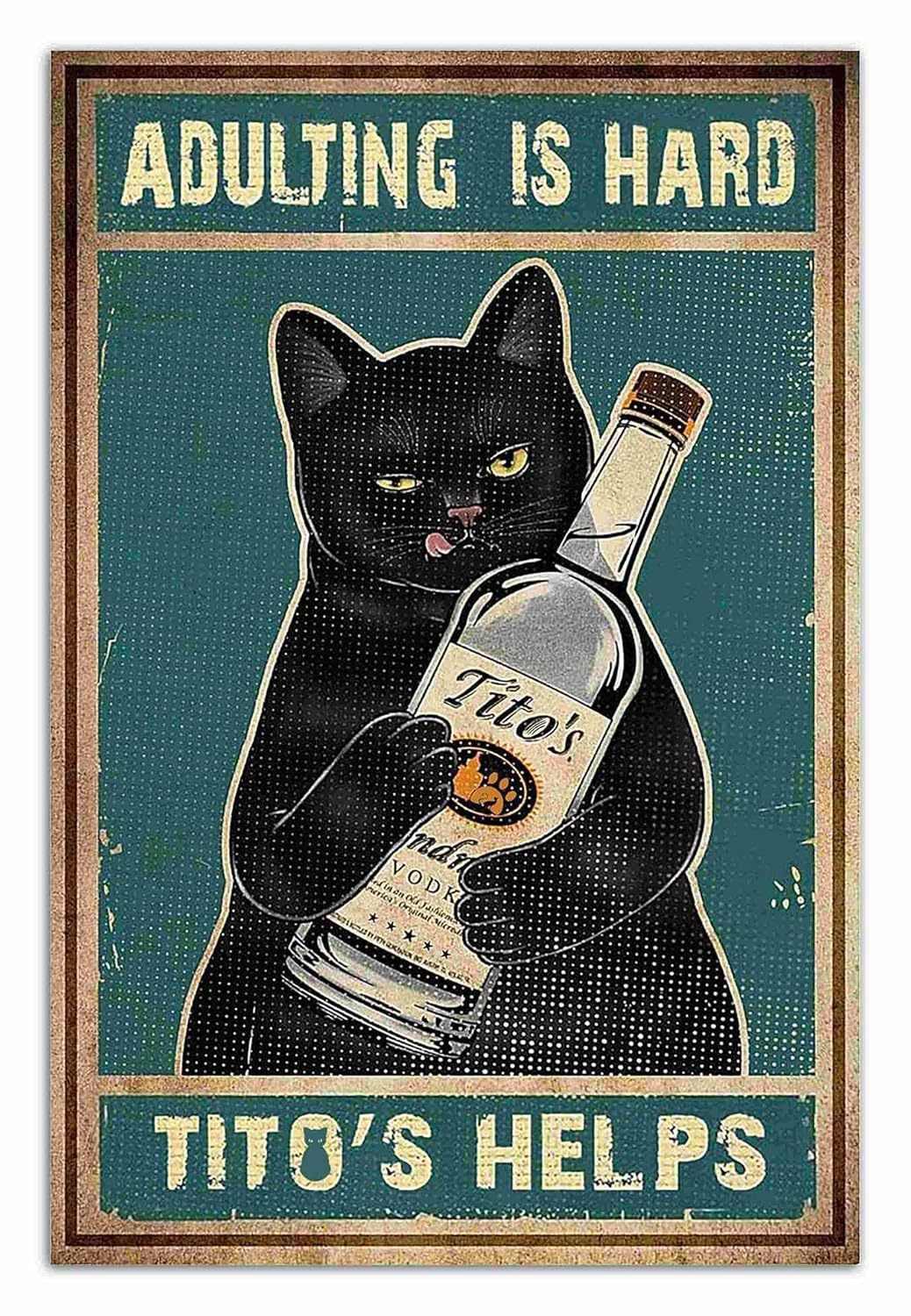 Bestylez Funny Black Cat Signs Cat Pictures Cat Poster Wall Decor, Cat Lover Gifts for Women Girl - Once upon a Time There Was a Girl Who Really Loved Cats, 8 X 12 Inch (513)