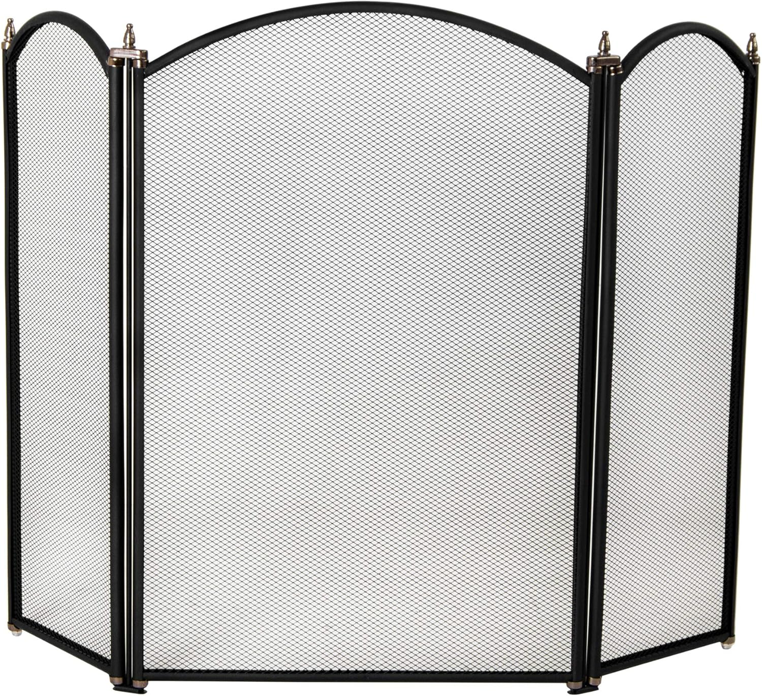 Fire Vida Selby 3 Panel Fire Screen Spark Fire Guard, Metal, Black image number 3