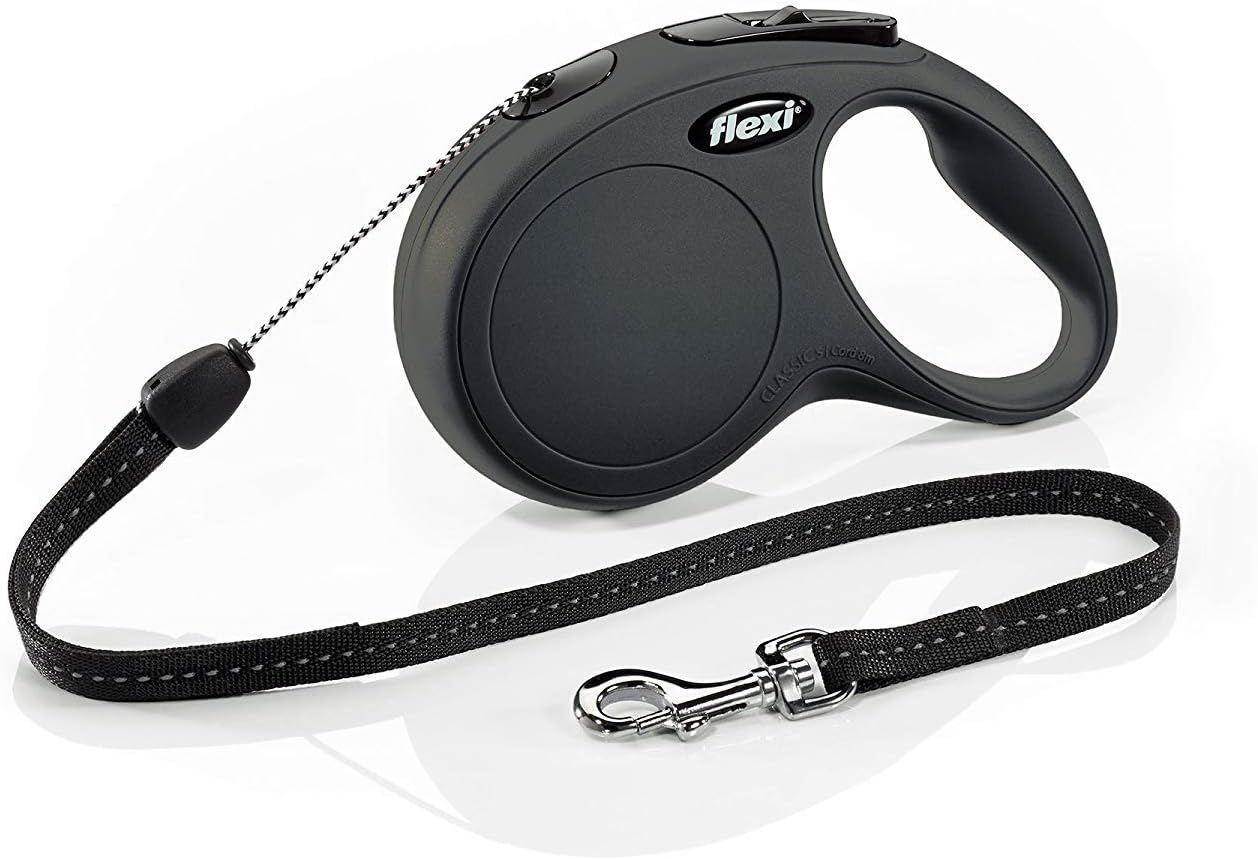 Flexi&reg; Black Design S Rope 5 M Black/Pink Roll Lead for Dogs up to 12 Kg