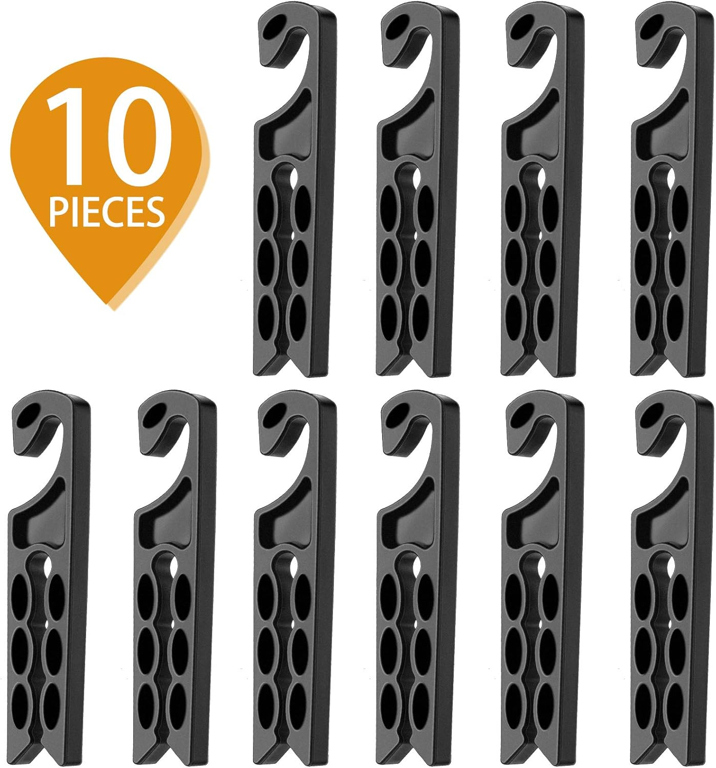 BBTO 10 Pieces Car Vent Hook Hanger Car Air Vent Holder Mobile Phone Mount Earphone Cable Winder Sunglasses Glasses Keychain Organizer Hanger Storage Hook (Black) image number 1