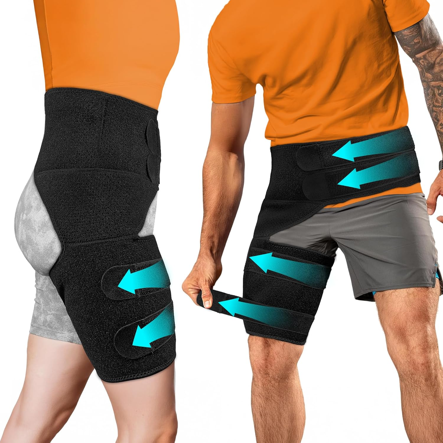 LAFUYSO Hip Brace with Double Strap Support for Sciatica, Lower Back Pain, Thigh & SI Joint Compression - Adjustable Wrap for Men & Women image number 1