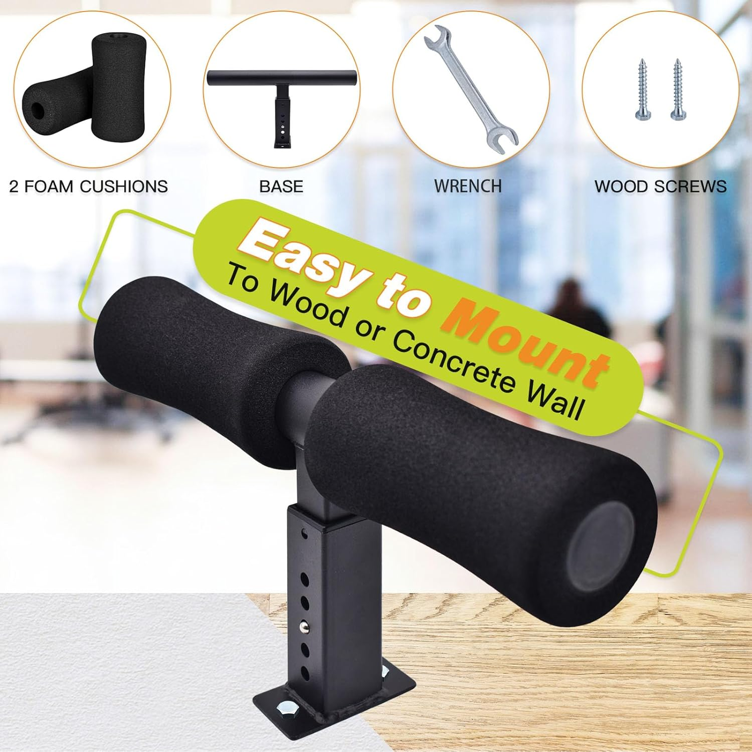 Xonyicos Wall Mounted Nordic Hamstring Curl - Lat Pulldown Machines and Sit up Exercises -Versatile Workout Tool for Nordic Curls Spanish Squats Core Twists,Enhance Your Core Strength and Leg Curls