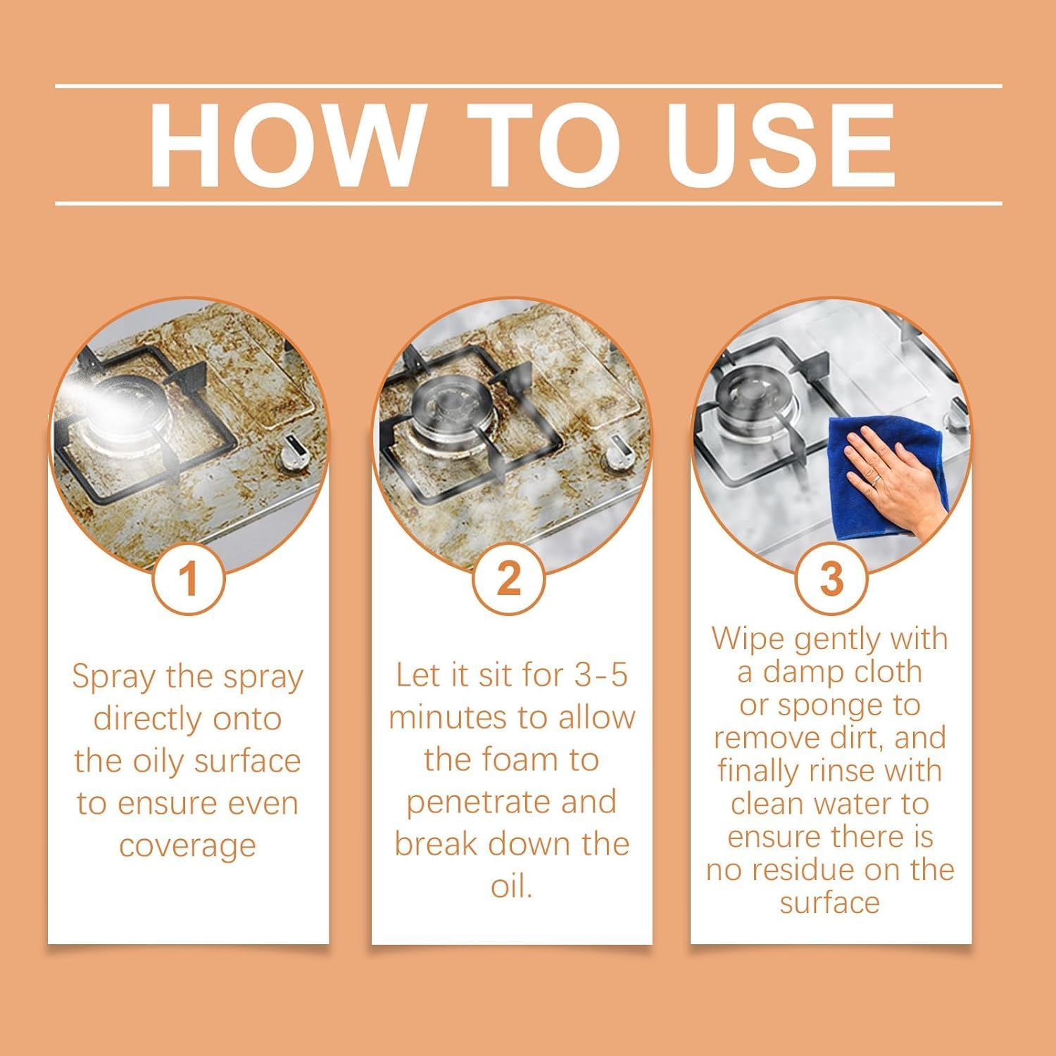 2Pcs Kitchen Degreasing Foam Cleaner,All Purpose Bubble Cleaner Foam Spray,Heavy Duty Degreaser Cleaner Spray,Stubborn Stains Cleaners for Countertops,Ovens,Pots and Pan image number 2