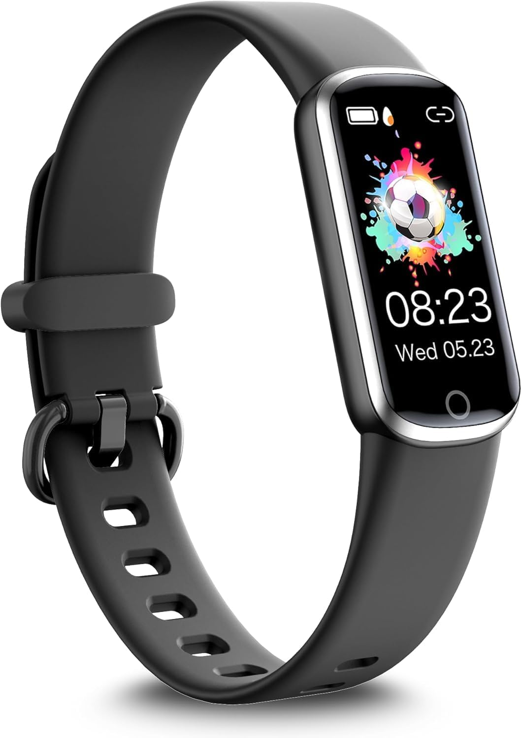 ZONEY Kids Fitness Tracker, Activity Tracker with HR Sleep Monitor,11 Sport Modes Kids Smart Watch with Alarm Clock and Reminder, Step Calories Counter, IP68 Waterproof (Black)