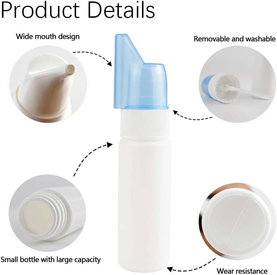 5Pcs Portable Mini Spray Bottles Refillable, Travel, Sinus Rinse and Daily Congestion Relief, Lightweight Reusable Nasal Cleaner with Mist Nozzle, Travel Size Spray Containers(80Ml) image number 5