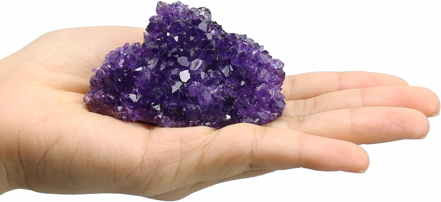 Amethyst Crystal Rock, Real Amethyst Stone, Natural Purple Crystals and Healing Stones, Amathesis Crystal Cluster Geode, Amatista Piedra Natural, Cuarzos Originales De Energia Y Piedras (100G) image number 3