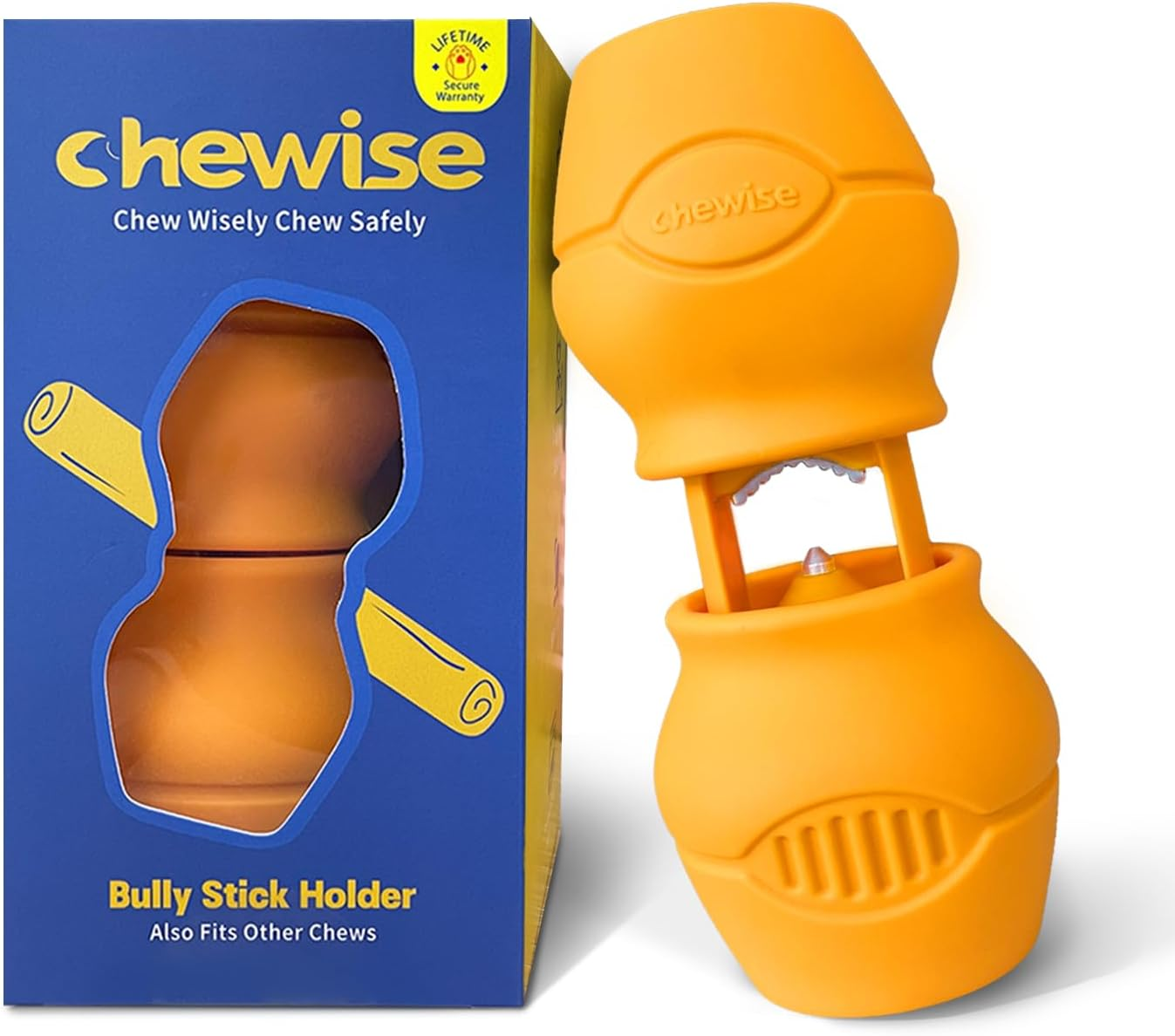 Chewise Bully Stick Holder for Dogs, Improved Dog Treats Holder, Ultimate Secure Heavy Duty, Bpa-Free Safety Device to Prevent Choking, Fits Various Bully Sticks and Dog Sizes