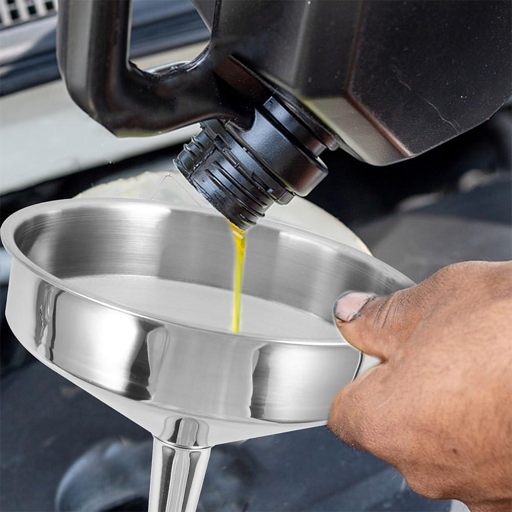 Gatuida Super Large Stainless Steel Large Funnel for Cooking Oil and Transmission Liquid and Powder Food Grade Metal Kitchen Funnels image number 2