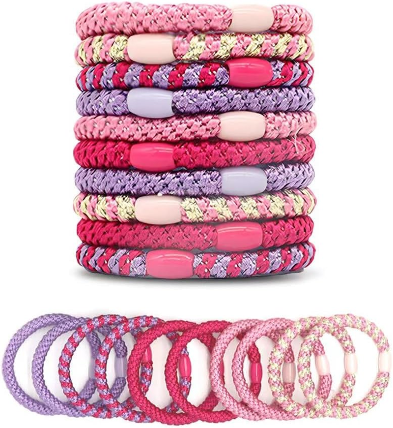 HMCEY Pack of 10 Women'S Hair Bobbles Scrunchies Colourful Tie Hair Elastics Ponytail Holder Hair Bands Multicoloured Suitable for All Hairstyles image number 3