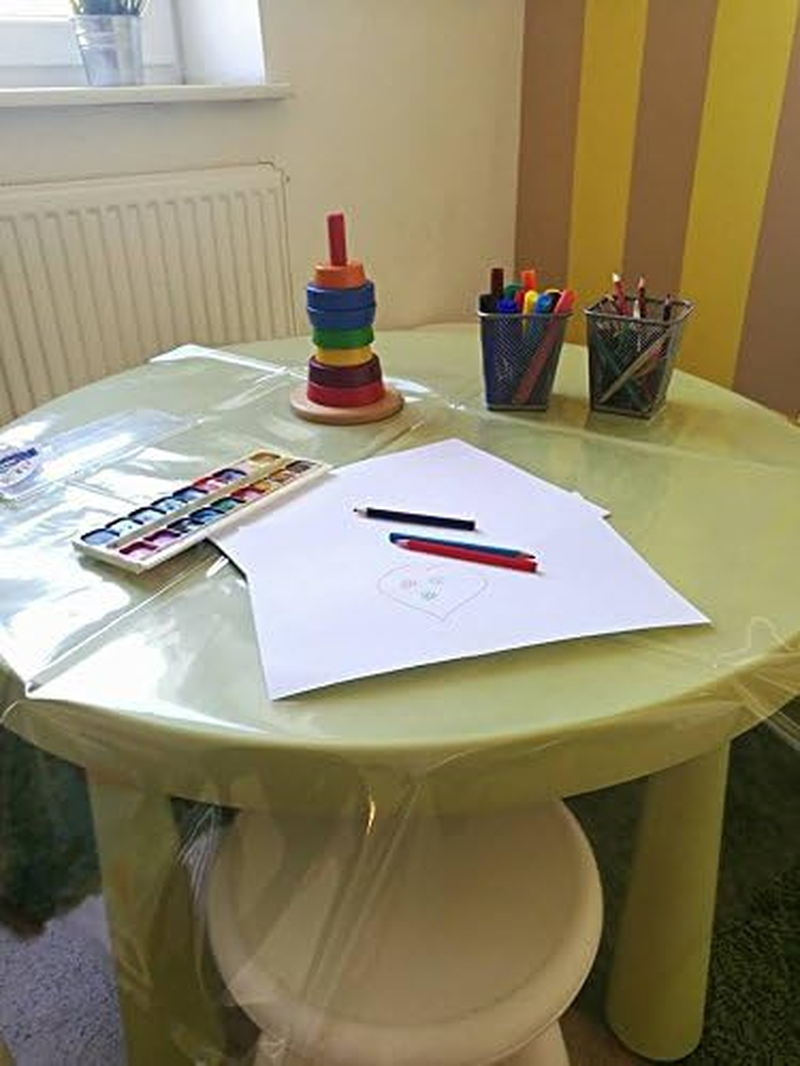 Easy Cleaning Splash Mat High Chair Floor Mat Feeding Floor Cover Multipurpose for Arts/Craft/Pets/Labs (Large | Clear)