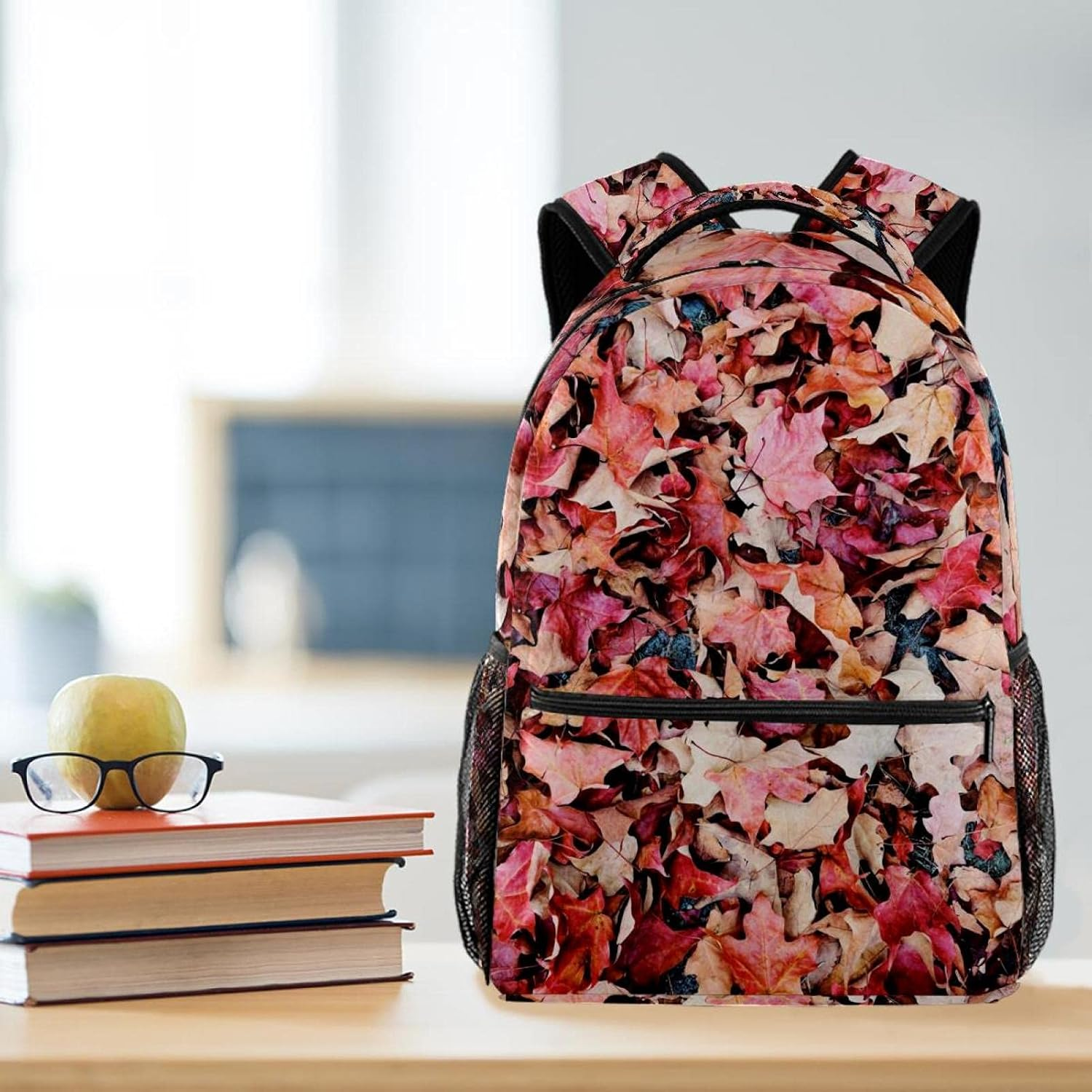Maple Leaves Backpack Students Shoulder Bags Travel Bag College School Tote Backpacks image number 5