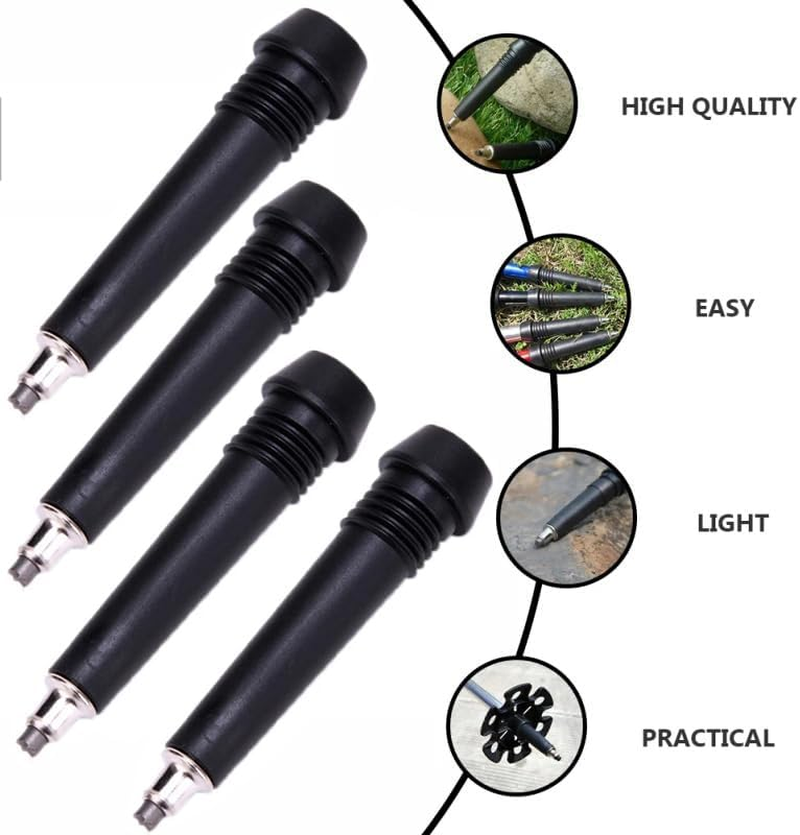 Squequ 5 Pack Trekking Poles Carbide Tips Replacement Universal Tungsten Steel Rod End Tip for Outdoor Hiking Stick Cane Climbing Walking Pole Gear Worn Repair Accessories