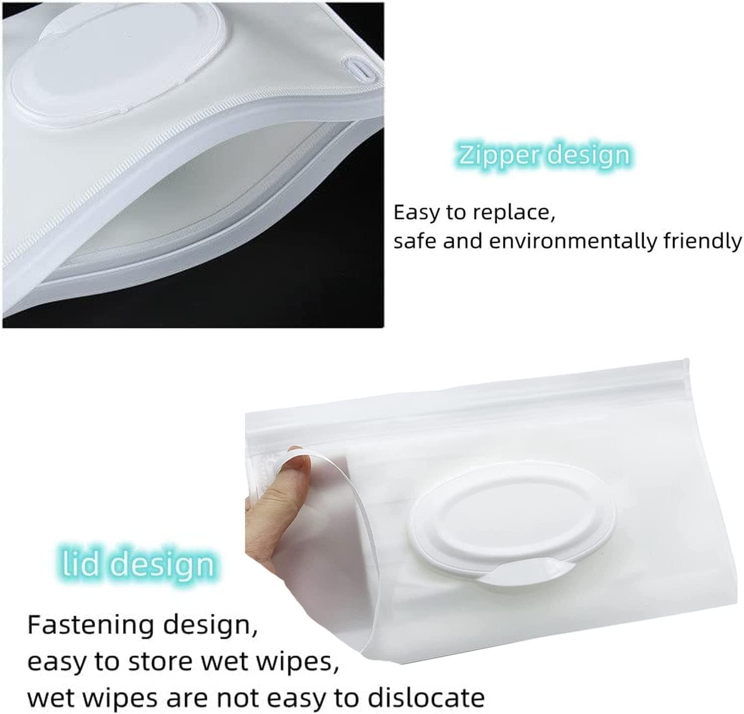LYSAIMG4 Pcs Portable Wet Wipes Pouches Dispenser（24 * 14Cm）,Baby Diaper Bag,Adult & Kids Wet Wipes Pouch Container, Refillable, for Daily,Travel,Baby Strollers,Backpacks image number 1