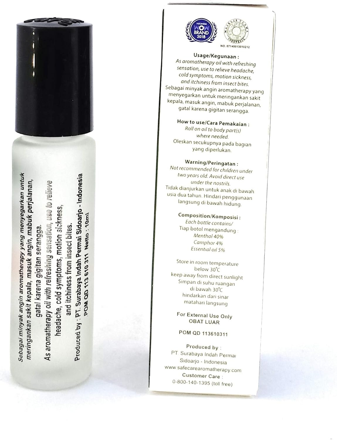 Safe Care Roll on Refreshing Oil Aromatherapy, 10 Ml (Pack of 24)