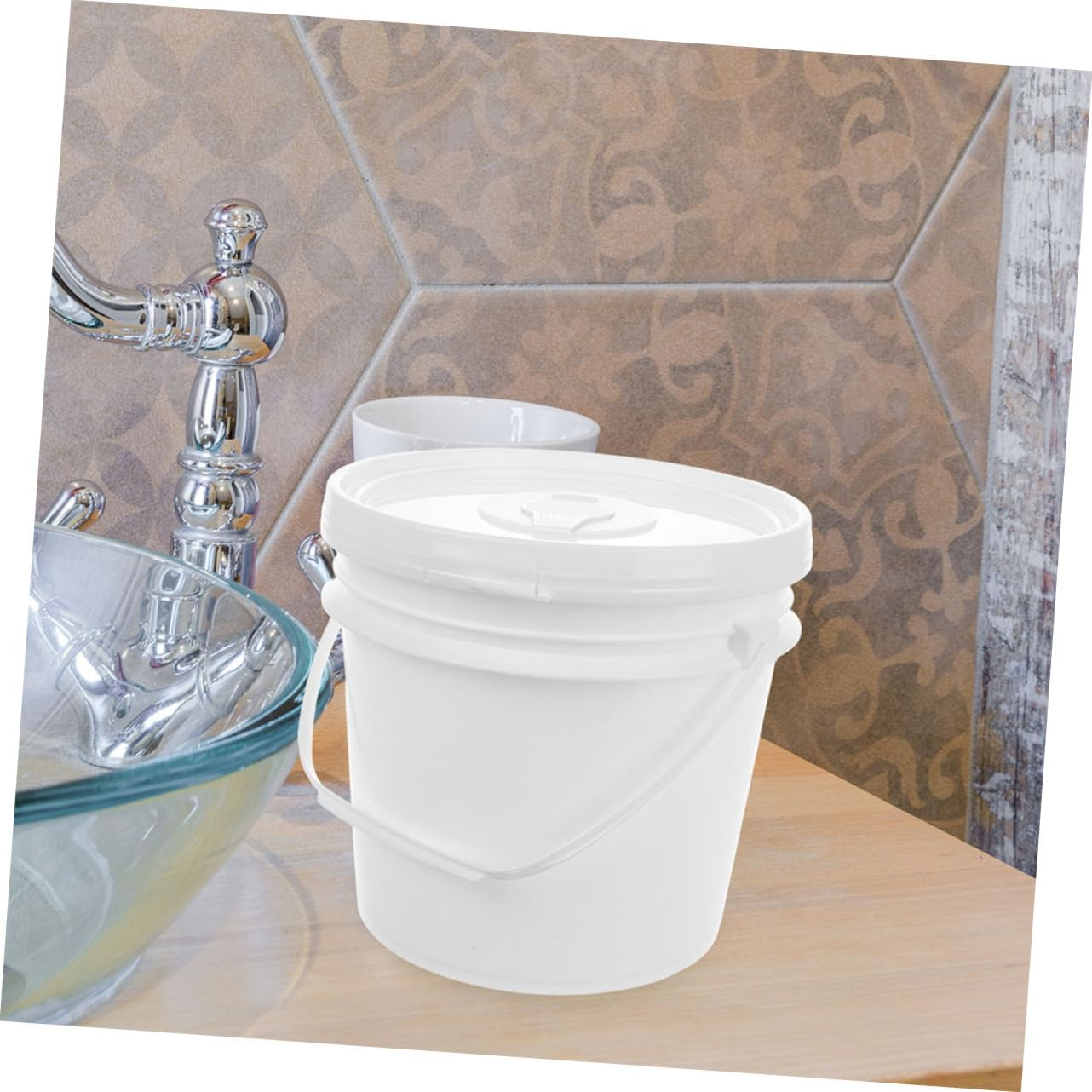 Wipes Dispenser Bucket Portable Refillable Wipes Container Handle for Car Home Use image number 3