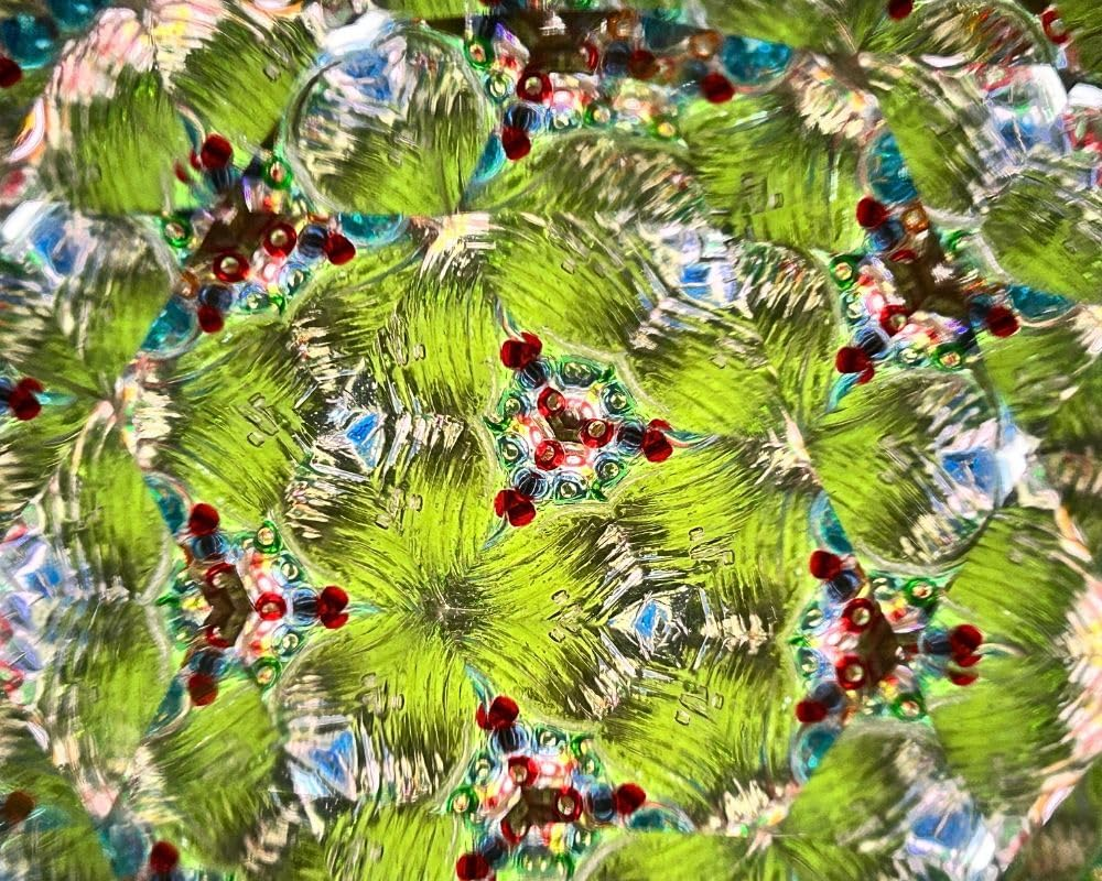 ROORKEE INSTRUMENTS (INDIA) a NAUTICAL REPRODUCTION HOUSE Handcrafted Etched Floral Pattern Lacquered Brass Kaleidoscope Includes Two Separate Turning Wheels, Hardwood Base - 7&rdquo;X1.25&rdquo; - All Ages image number 5