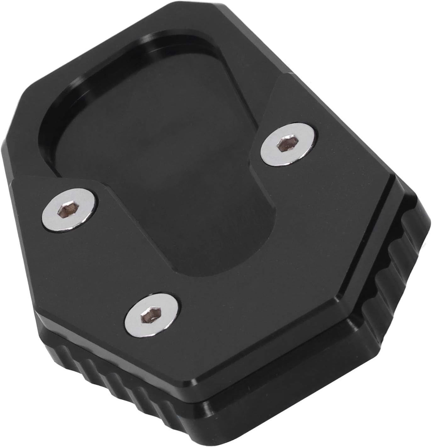 Foot Side Stand Extension Pad Plate, Convenient Durable Motorcycle Kickstand Extender Lightweight for Motorcycle for Most People(Black)