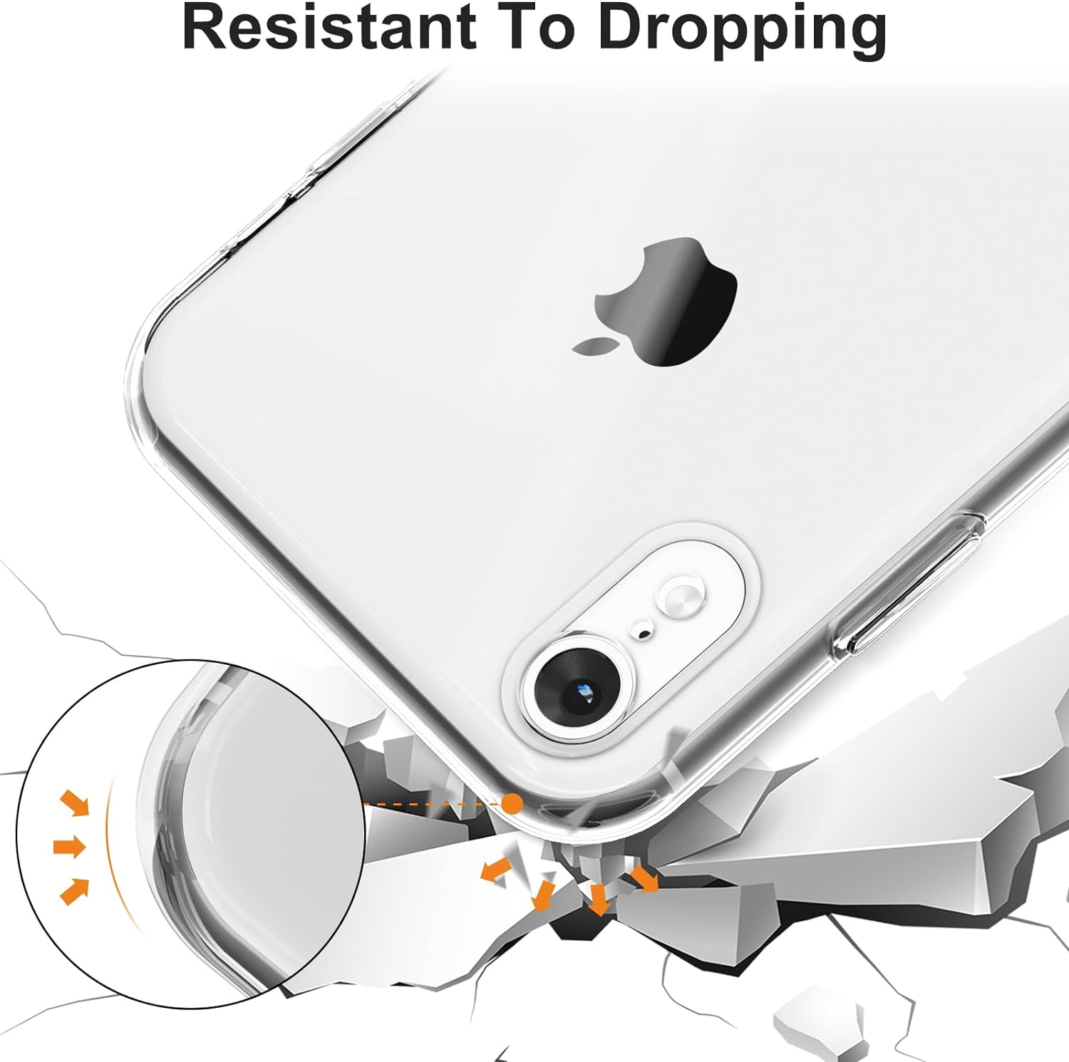 [2 Pack] Compatible with Iphone XR Case, Soft Silicone Slim Full-Body Protective Cover for Iphone XR Phone Case (Clear+Clear) image number 1