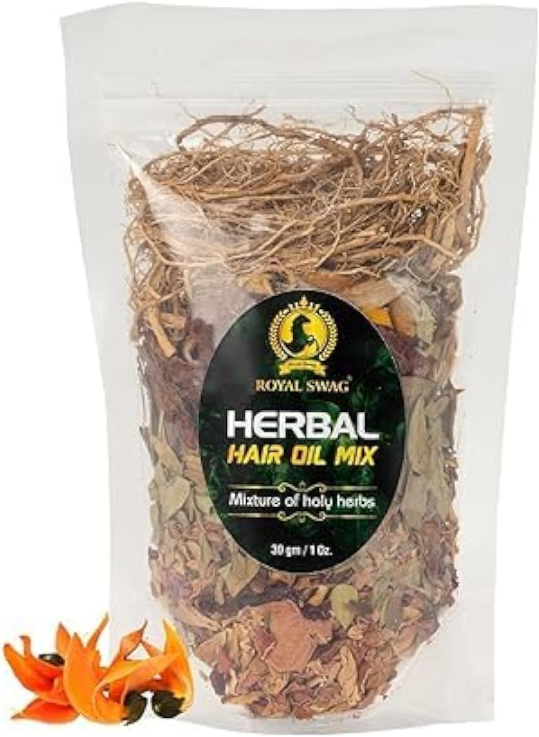 Herbal Hair Oil Mix of Vital Herbs Dried Hair Oil Mixture Essential Herbs for Thick Long Hair (30 G/1.05 Oz) for Hair Nourishment- 100% Vegan and Natural Product Made in India image number 2