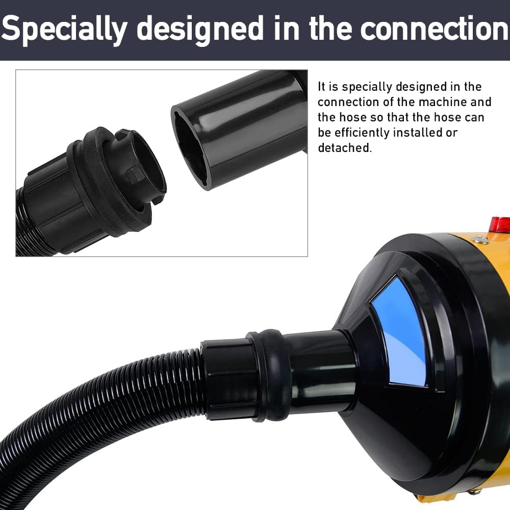 VOLKWELL 3200W/4.3HP Pet Grooming Dryer, Adjustable Speed & Temperature Control Yellow Dog Blow Dryer, High Velocity Dog Hair Dryer with 4 Nozzles（Yellow image number 5