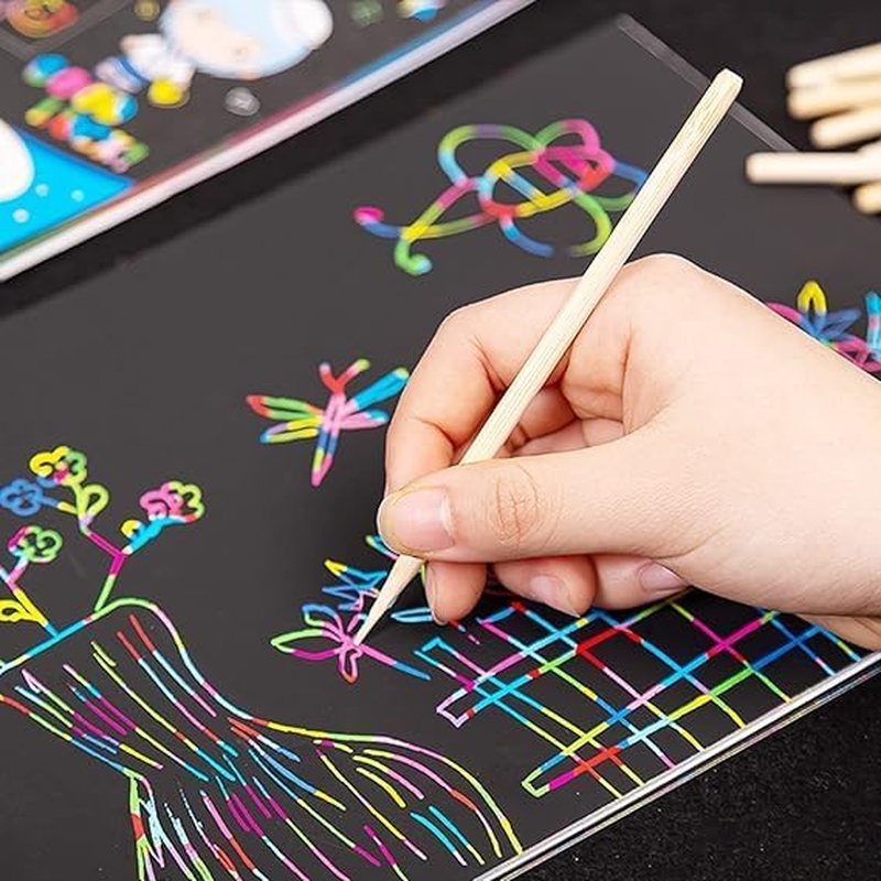 Heavy Duty Wood Stylus Tools for Scratch Art Wooden Stylus Stick Art Sticks (Pack of 100) image number 1