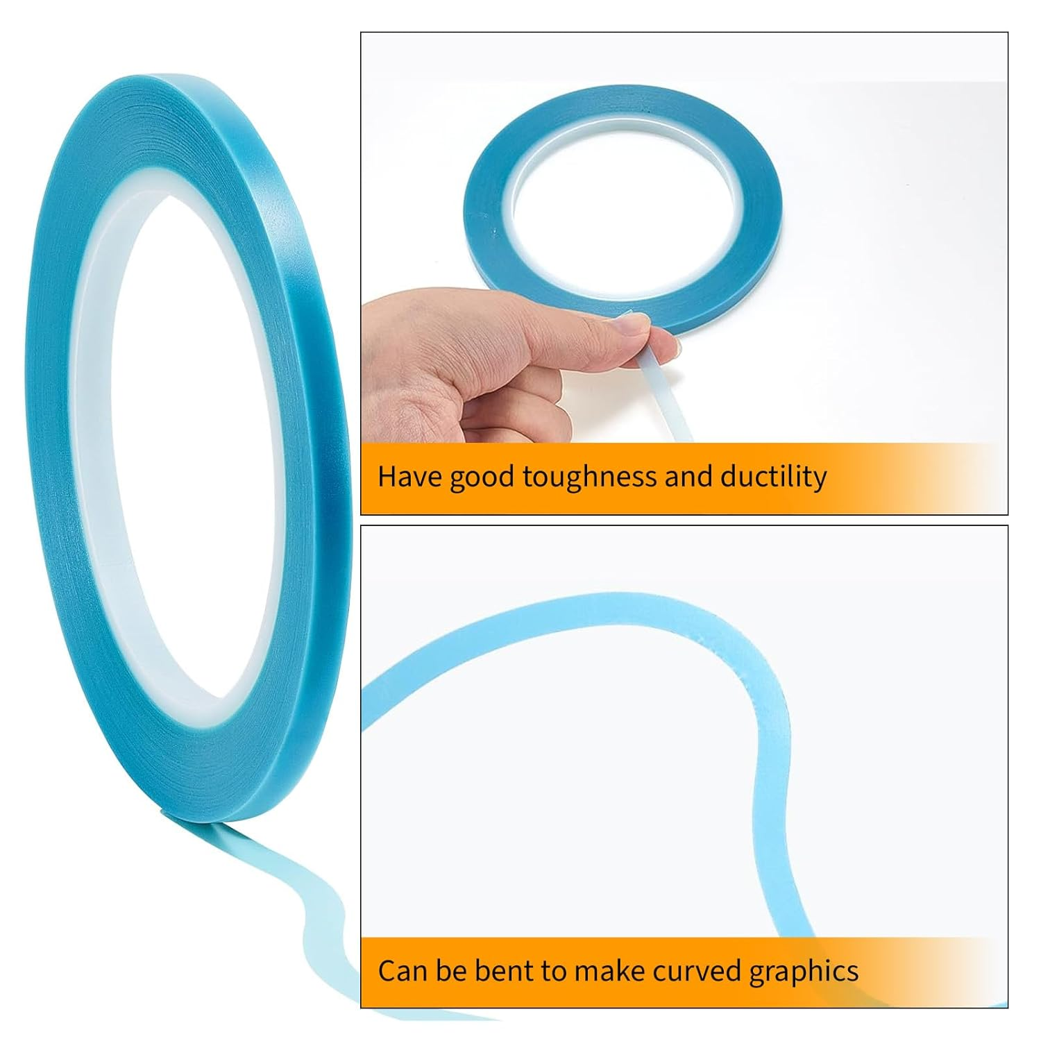 MAEZOE 5 Rolls Vinyl Pinstripe Tapes, Automotive Masking Painter Tapes 1/8, 1/4, 2/5, 1/2, 3/4 Inch Width, 33M Length, Thin Automotive Masking Tape for DIY Car Auto Paint Art image number 6