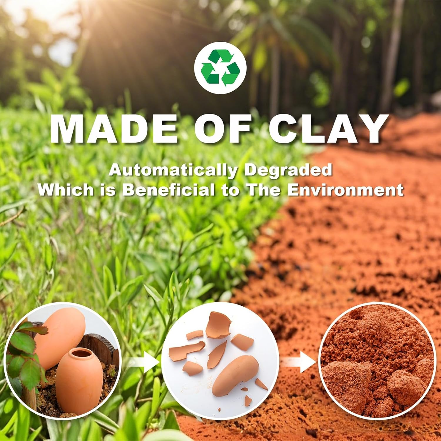 4 Packs Terracotta Watering Pots, Terracotta Self Watering Planter Insert Watering Spikes, Plant Watering Devices Watering Spikes Automatic Plant Accessories - Small Cone image number 6