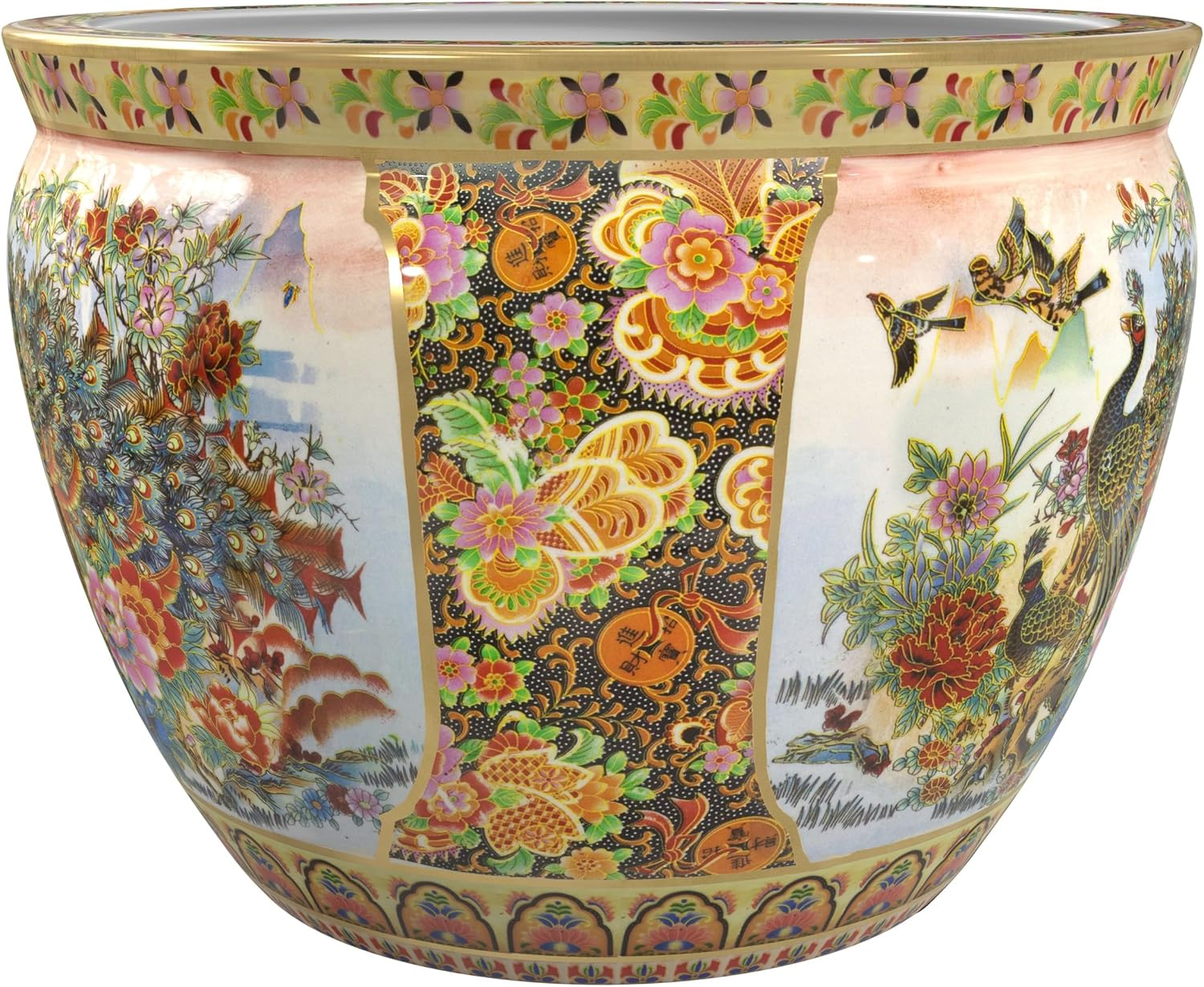 Oriental Furniture Porcelain Planter, 12", Multi image number 5
