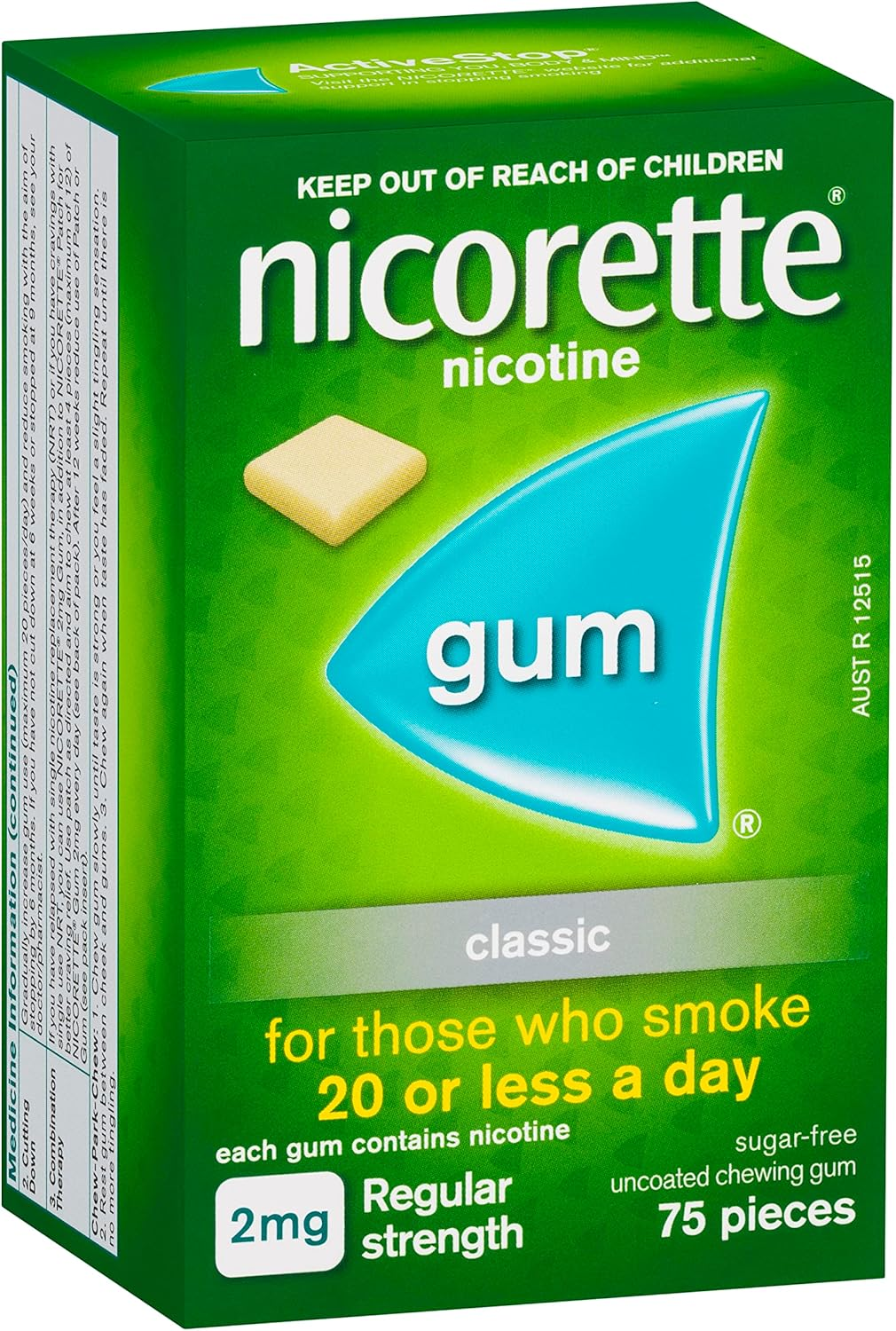Nicorette Quit Smoking Regular Strength Nicotine Gum Classic 75 Pack image number 4