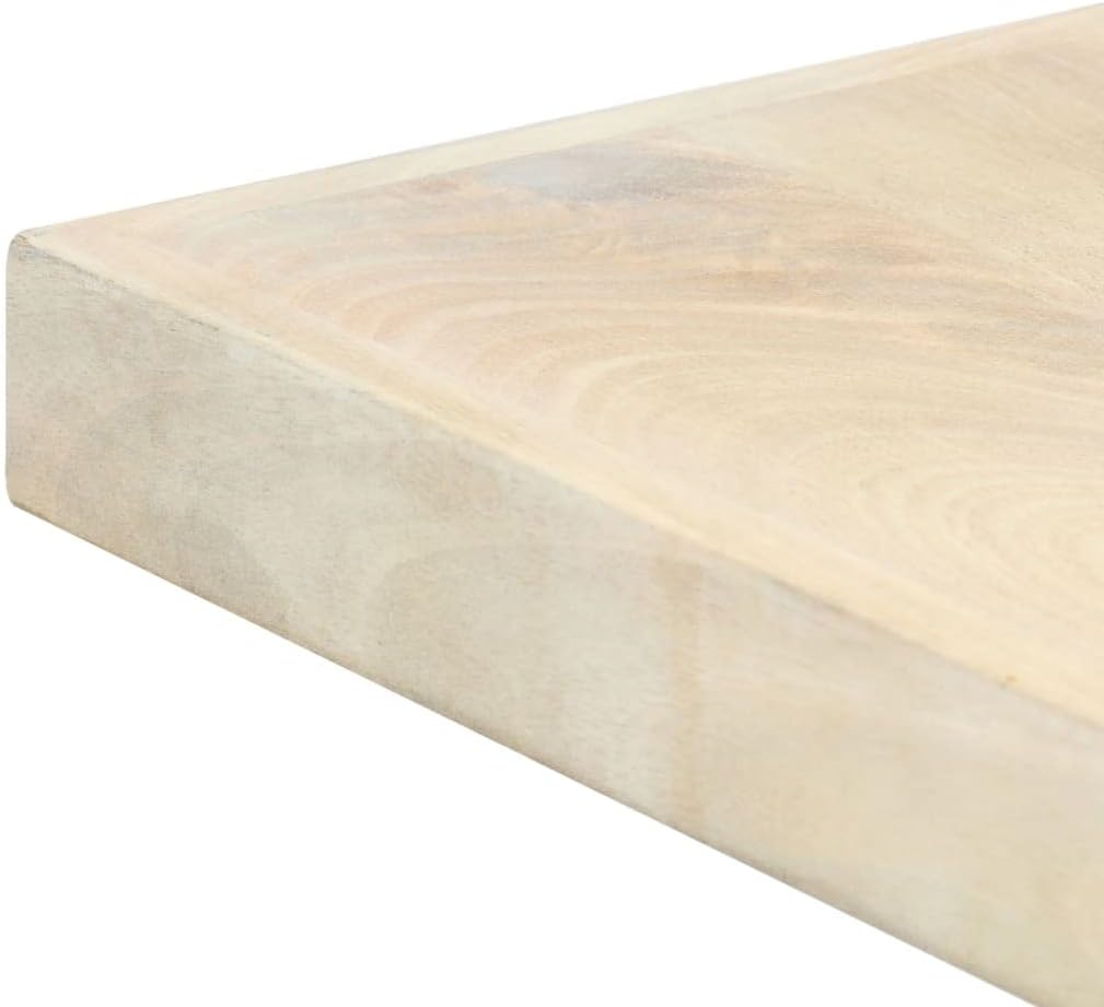 Vidaxl Solid Mango Wood Dining Table - White 160X80X75Cm - Modern Industrial Style with Powder-Coated Steel Legs - Sturdy Handmade Dining Room/Kitchen Table