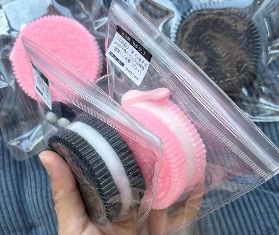 Oren Cream Sandwich Squishy Oreo Sticky,Oreo Squishy Toy,Squishy Oreos,Taba Squishy Oreo, for Birthday and Party (Pink) - Pink+Chocolate image number 2