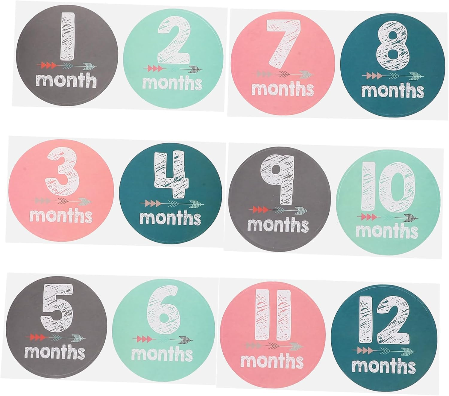CLISPEED Newborn Monthly Stickers Milestone Stickers for Growth Recording Photo Props Adhesive Months image number 1