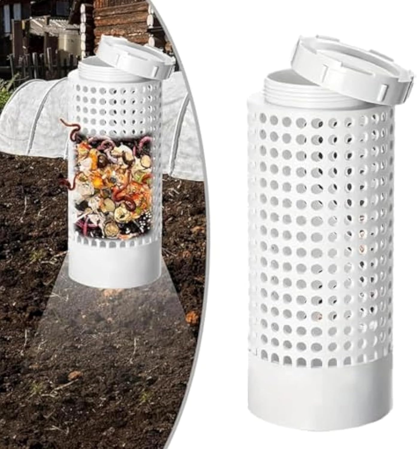 Worm Farm Composter | in Ground Worm Compost Bin | Moisture-Control Space-Saving Cultivation Container for Kitchen Scraps Yard Waste Urban Farming Organic Gardening image number 5