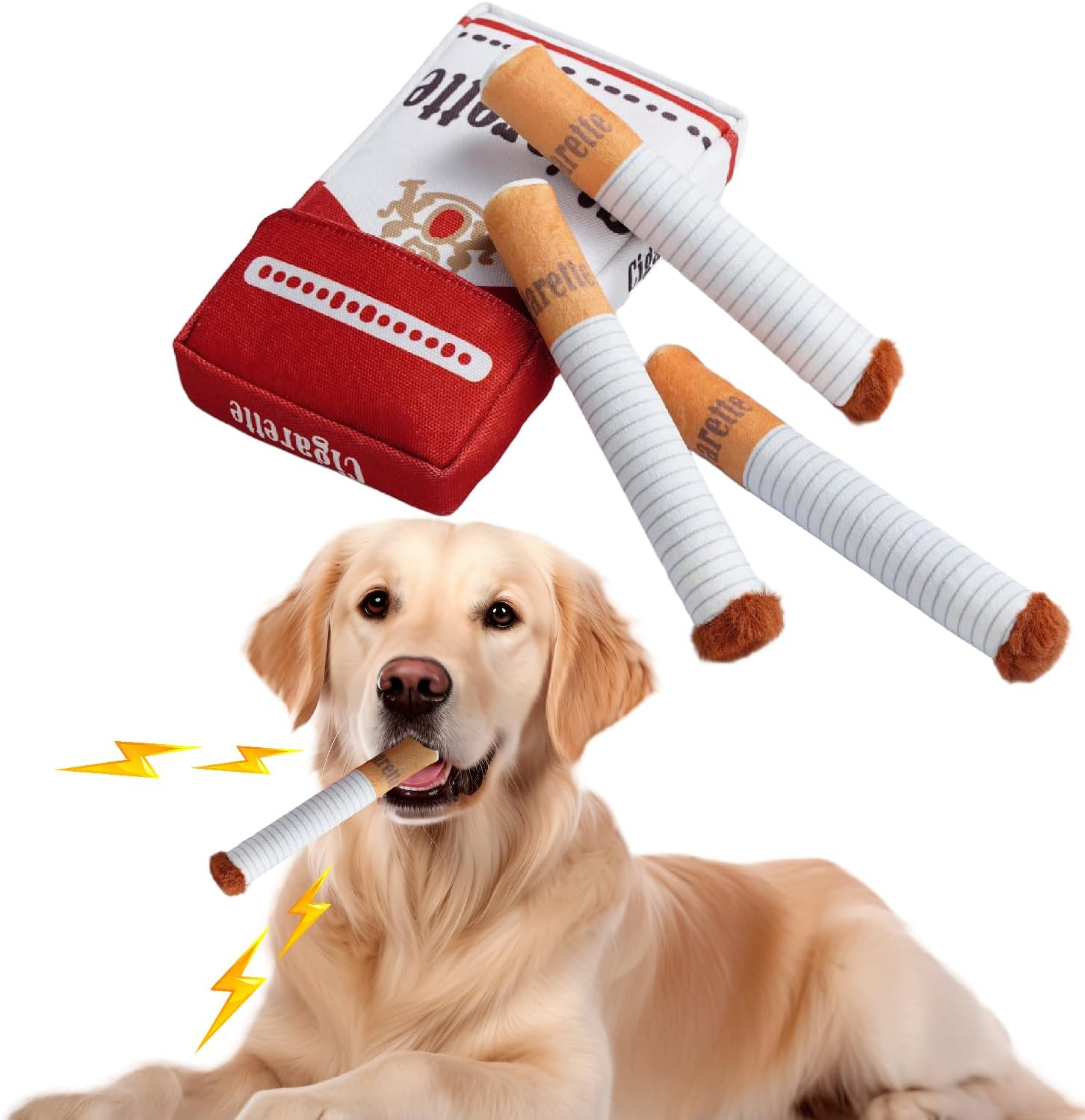 Agctrler Funny Dog Toy Cigarette Squeaky, Giggle Cigarette Toy, Dog, Plush Dog Toy, Suitable for Puppies, Small Dogs and Medium image number 5
