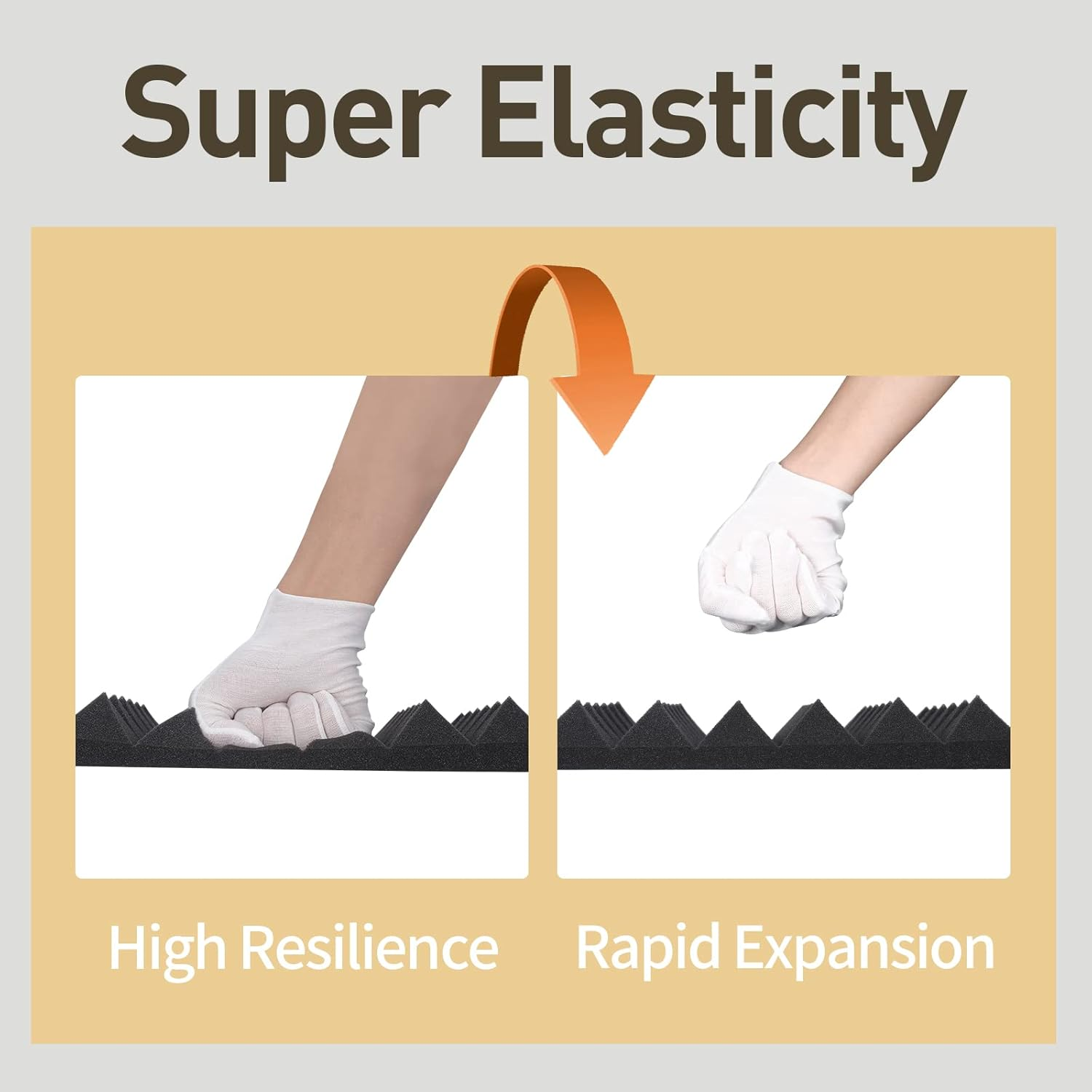 36 Pack AUSLET Acoustic Panels 12 X 12 X 2 Inches, Pyramid Sound Proof Foam Panels for Wall, High Density Black Acoustic Foam Panels,Soundproof Wall Panels image number 5