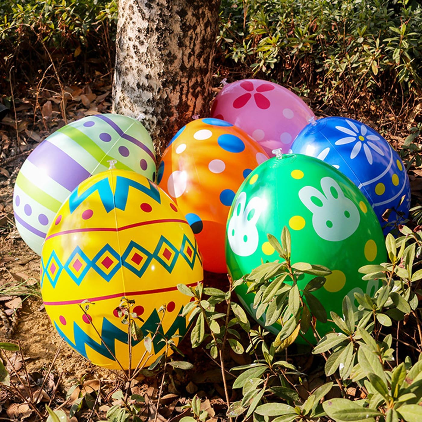 16-Inch Easter Egg Decorations, Inflatable Outdoor Ornaments, Set of 3 with Pump (B) - A image number 5