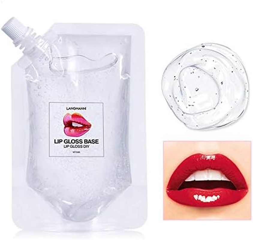 Bestland 2Pack DIY Homemade Moisturizing Lip Gloss Base, Lip Makeup Primer Basic Lipstick Material, Natural Non-Stick Clear Lip Gloss Base Making Lip Gloss Supplies, 2Pack 100Ml (Transparent)
