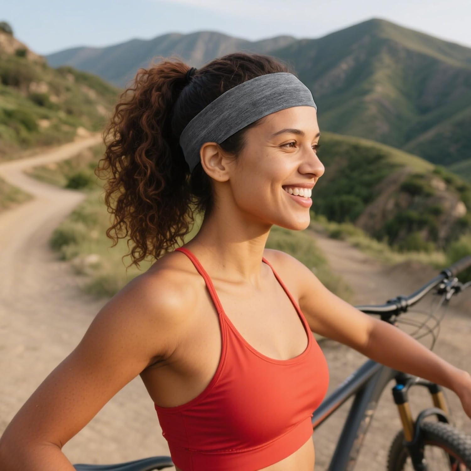 Bohemian Headbands for Men and Women - Knotted Wide Elastic Sweat-Absorbent Non-Slip Yoga and Running Headbands, Soft Fitness Bohemian Hair Accessories, Unisex Headbands image number 4