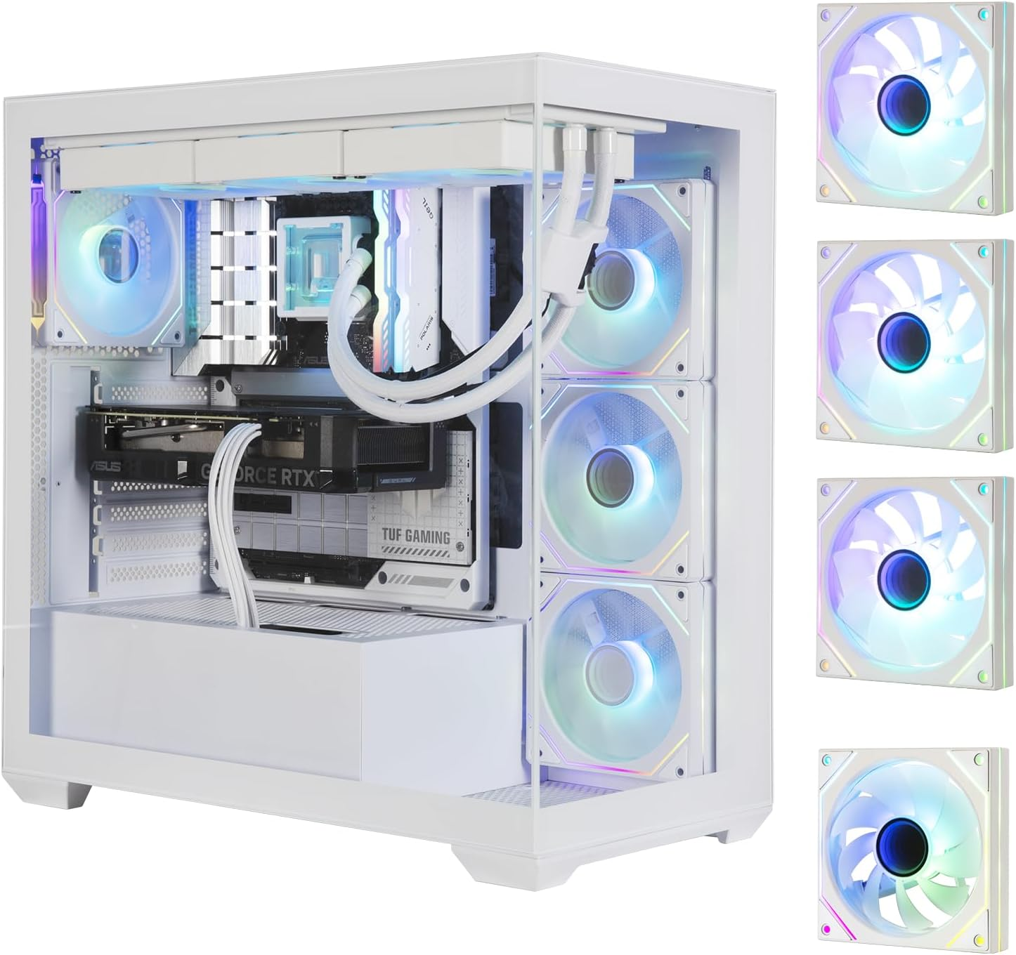 Bitfenix CETO High Airflow PC Gaming Case Premium Edition Black-Panoramic Tempered Glass&ndash;Reverse Connection Motherboard Compatible&ndash;4Xinfinity Mirroring ARGB Fans(3X Reverse)-360Mm AIO Support